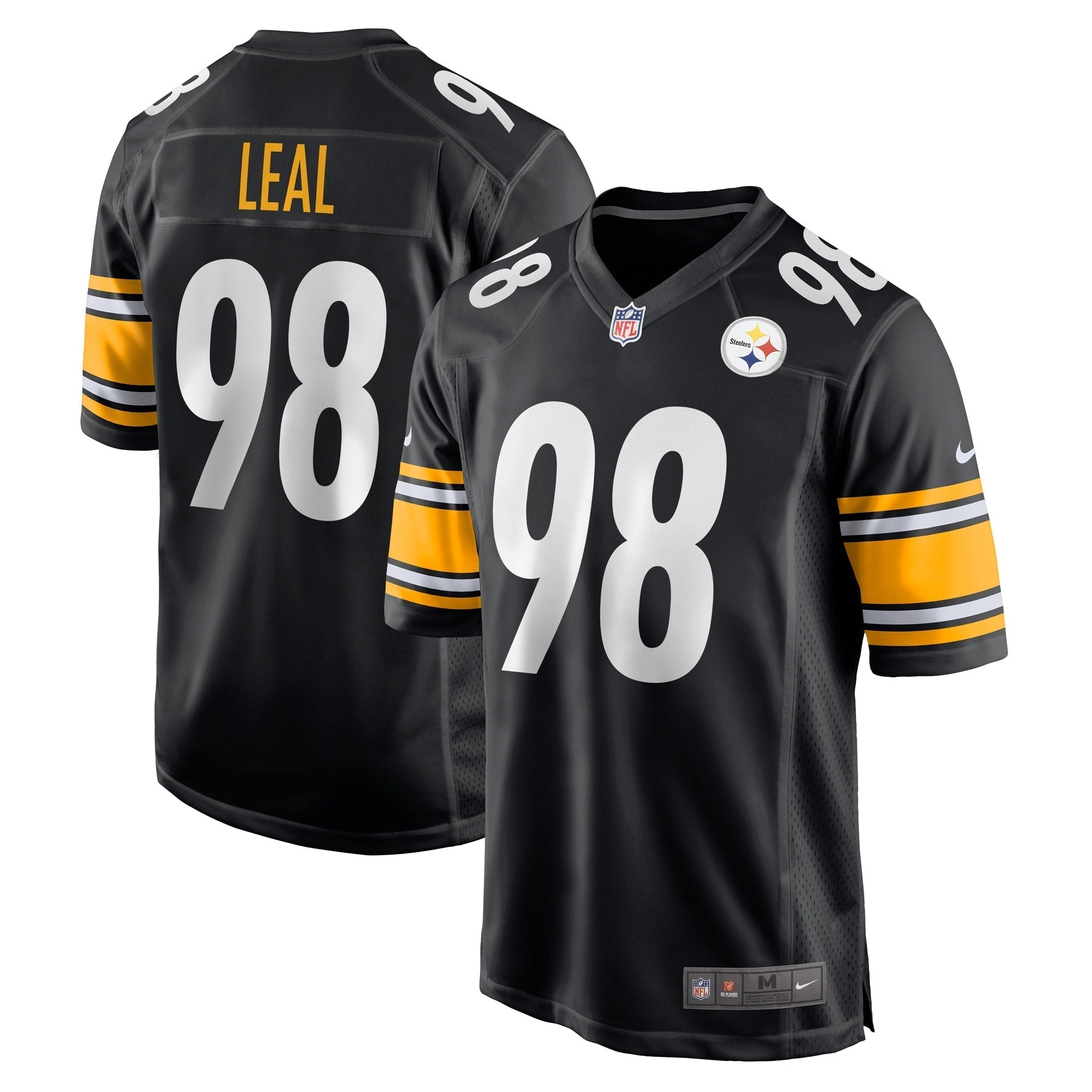 Men s Nike DeMarvin Leal Black Pittsburgh Steelers Game Player Jersey