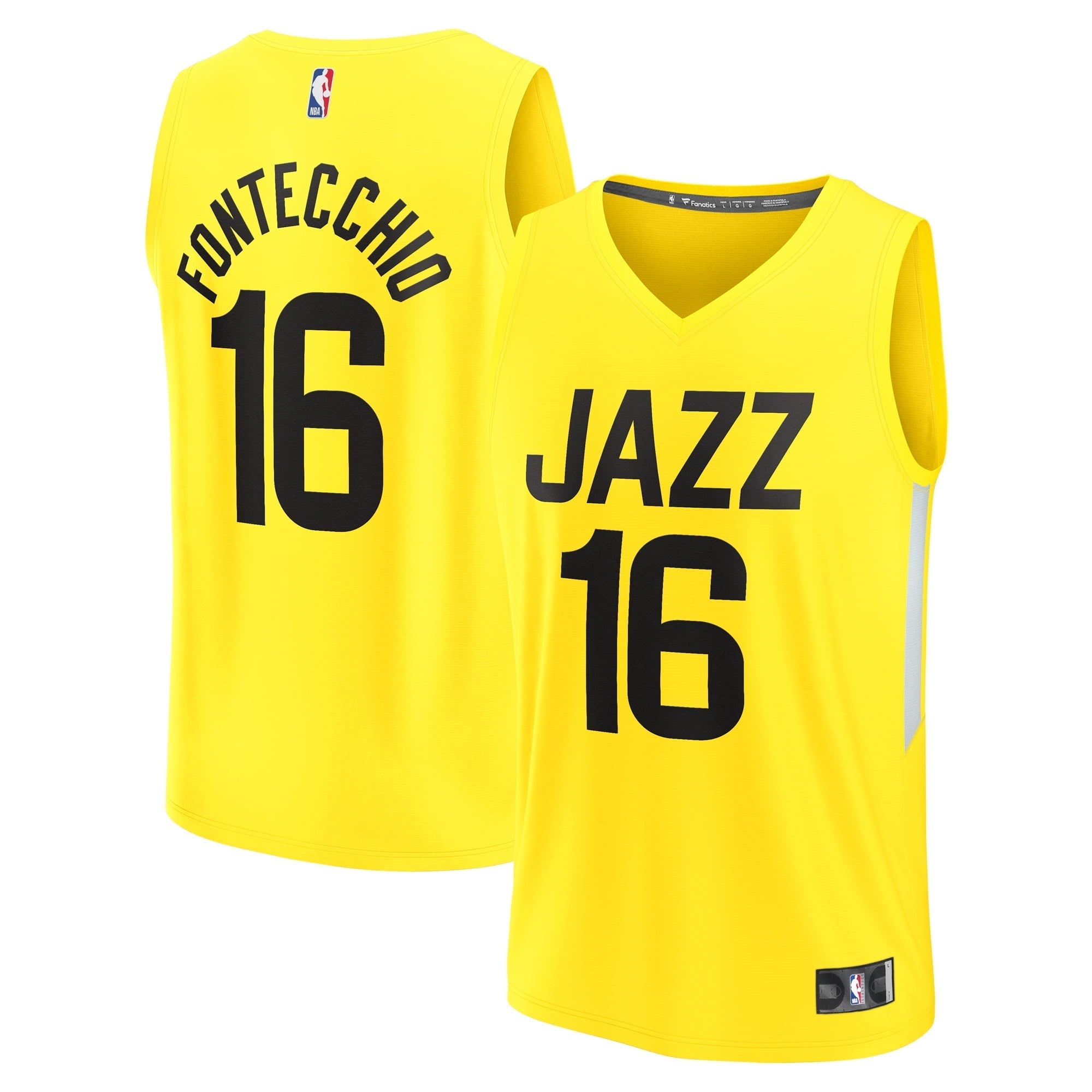Youth Fanatics Branded Simone Fontecchio Yellow Utah Jazz Fast Break Player Jersey - Icon Edition