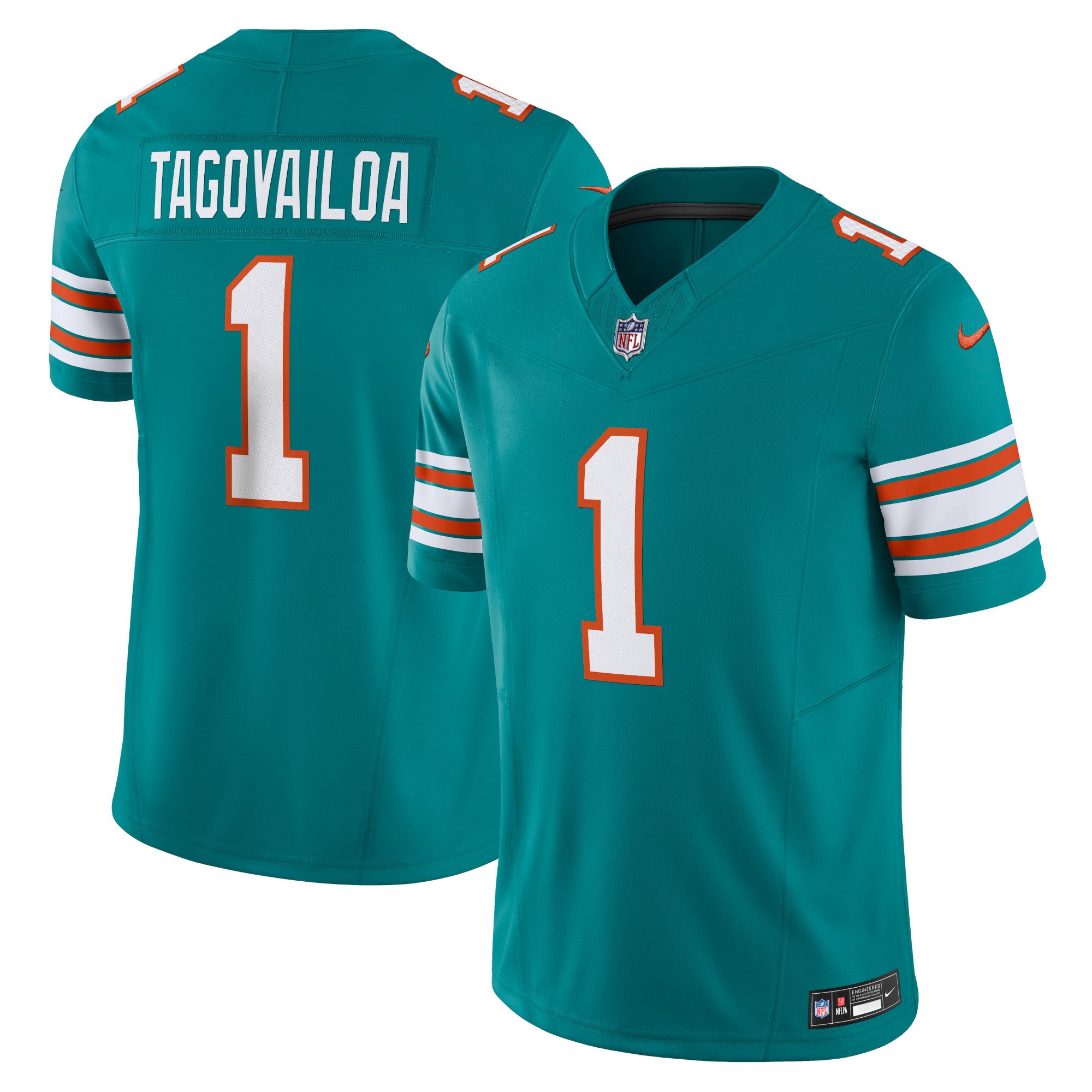 Tua Tagovailoa Miami Dolphins Nike Vapor F.U.S.E. Limited Jersey   Aqua