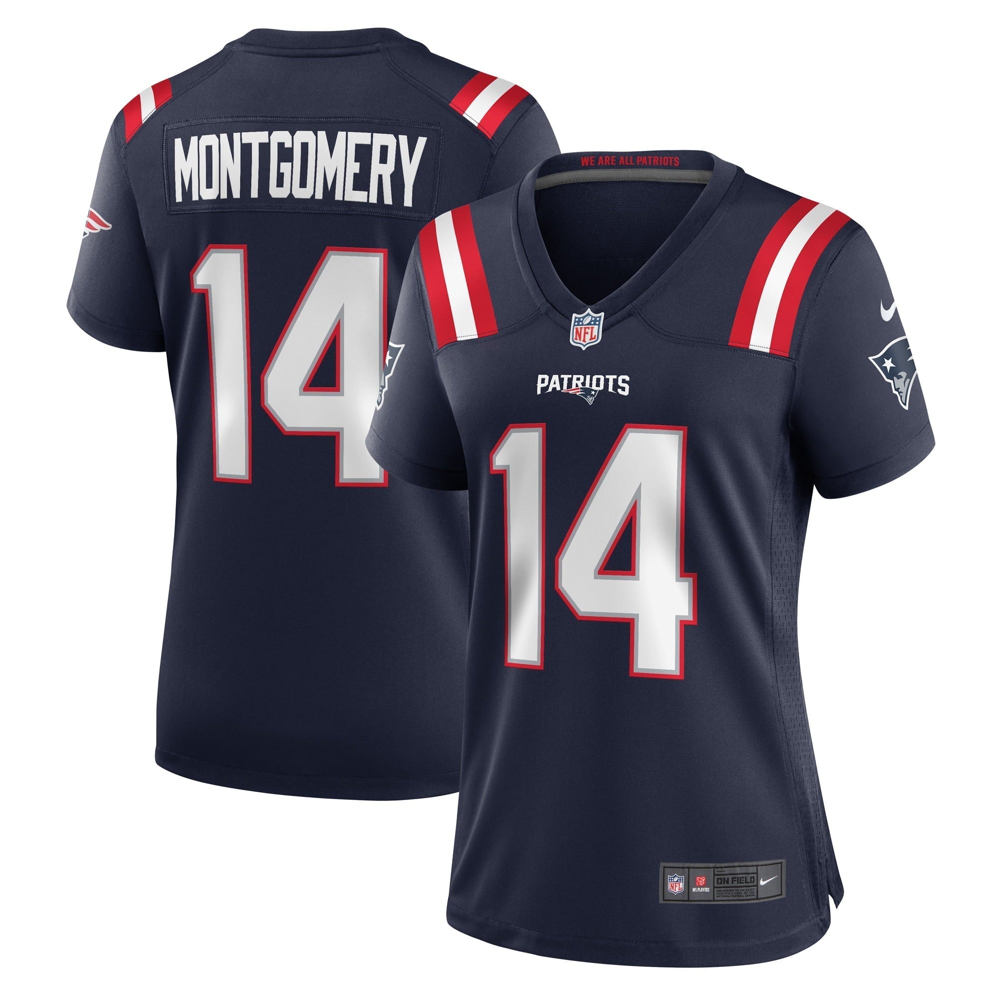 Women s Nike Ty Montgomery Navy New England Patriots Player Game Jersey