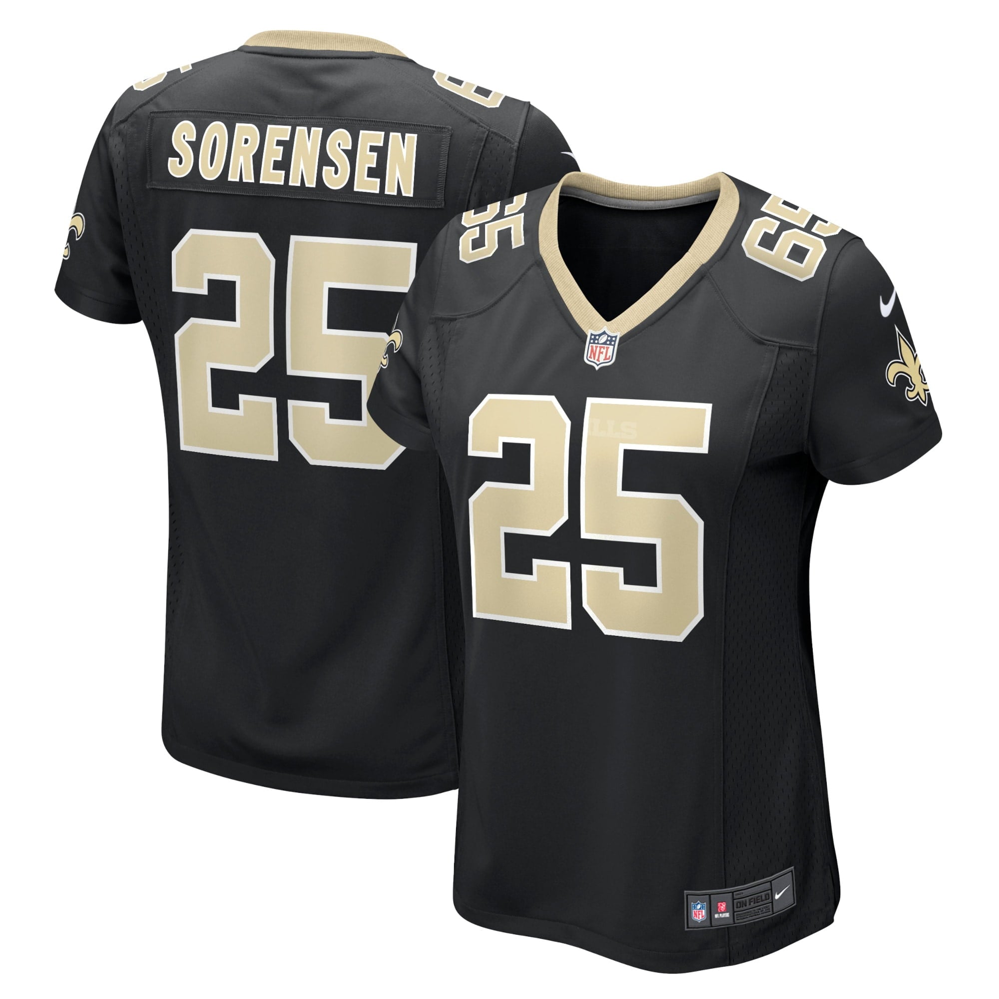 Men s Nike Daniel Sorensen Black New Orleans Saints Player Game Jersey