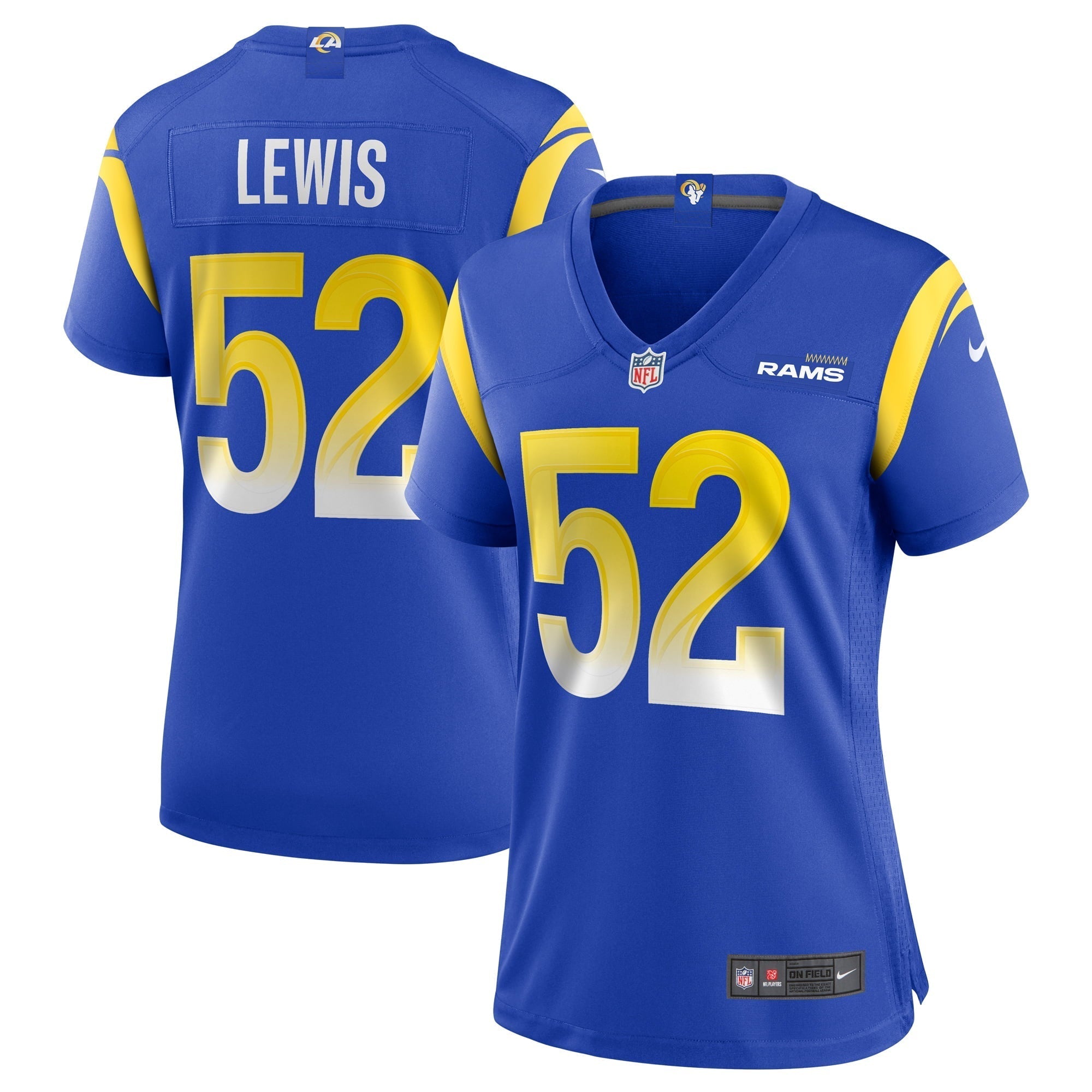 Women s Nike Terrell Lewis Royal Los Angeles Rams Game Jersey