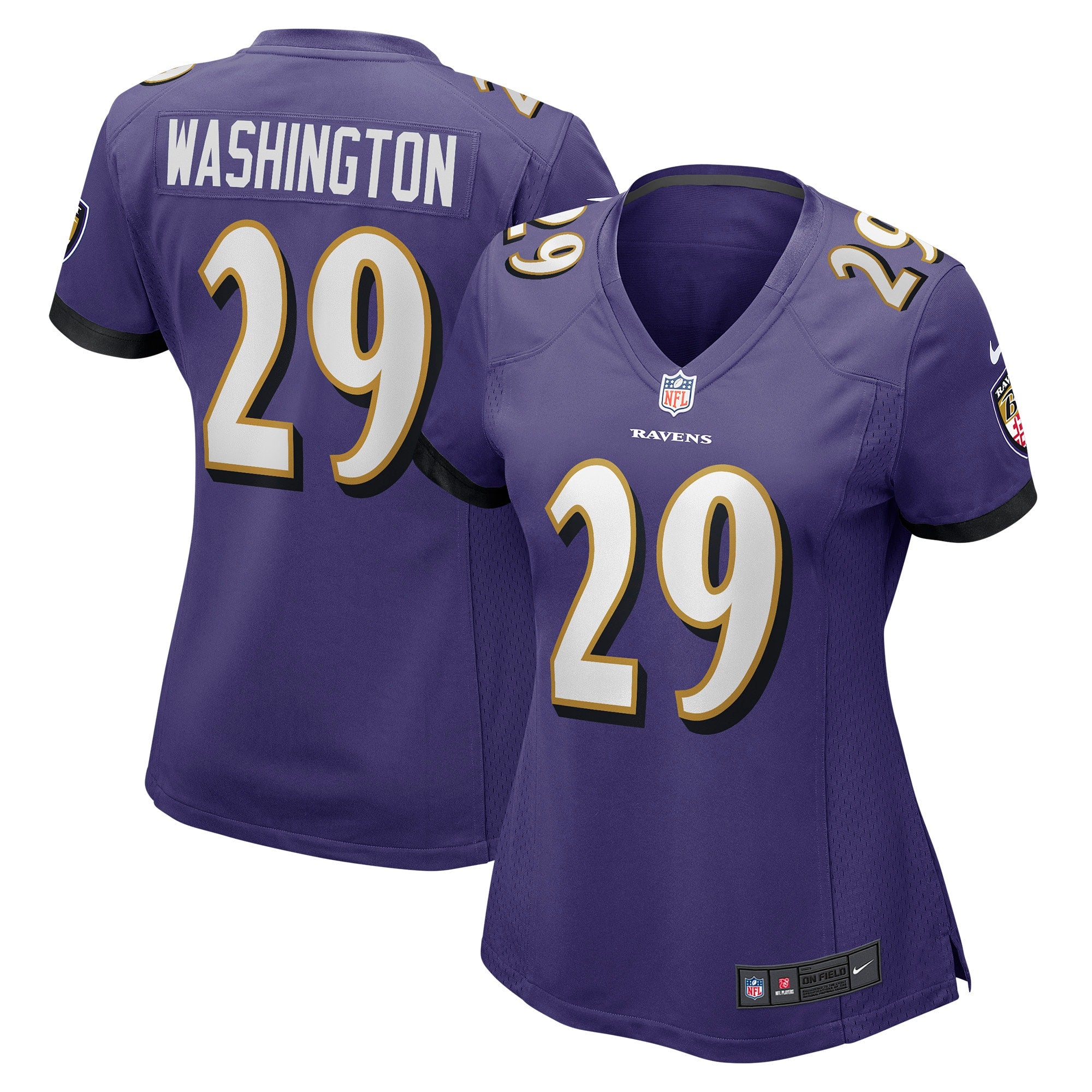 Ar Darius Washington Baltimore Ravens Nike Women s Player Game Jersey   Purple
