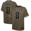 Kyle Pitts Atlanta Falcons Nike Youth 2022 Salute To Service Player Limited Jersey   Olive