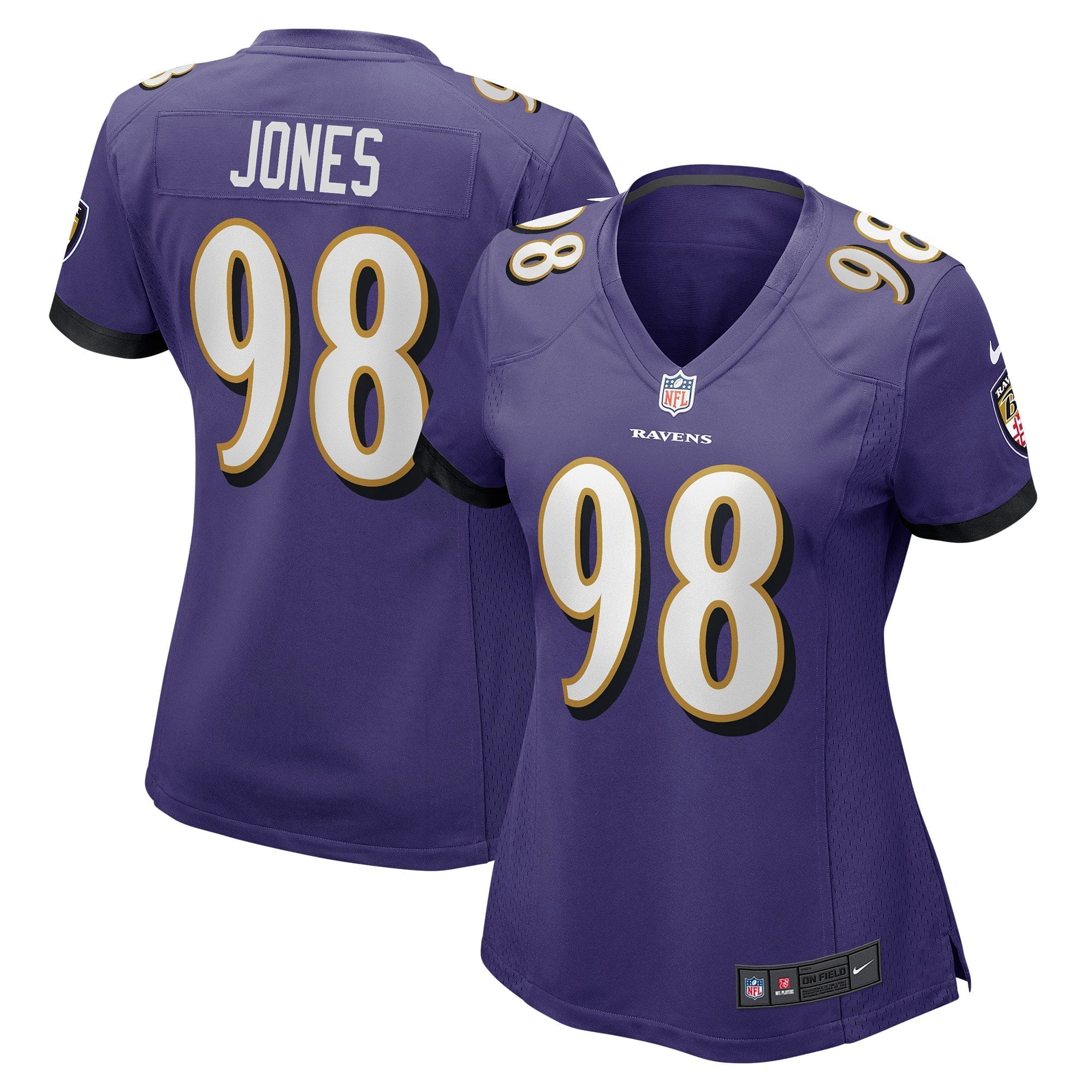 Women s Nike Travis Jones Purple Baltimore Ravens Player Game Jersey