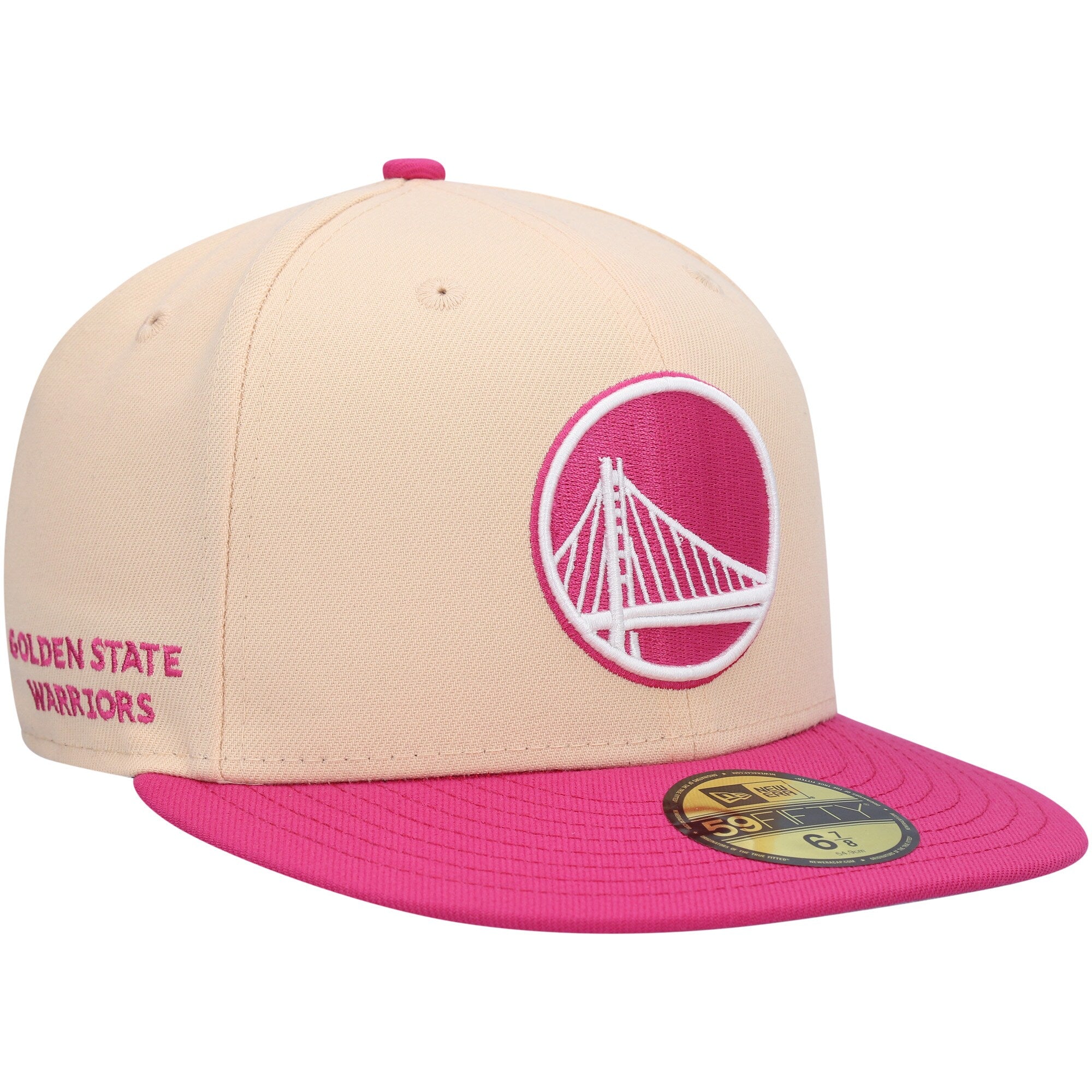 Golden State Warriors New Era Passion Mango 59FIFTY Fitted Hat - Orange/Pink