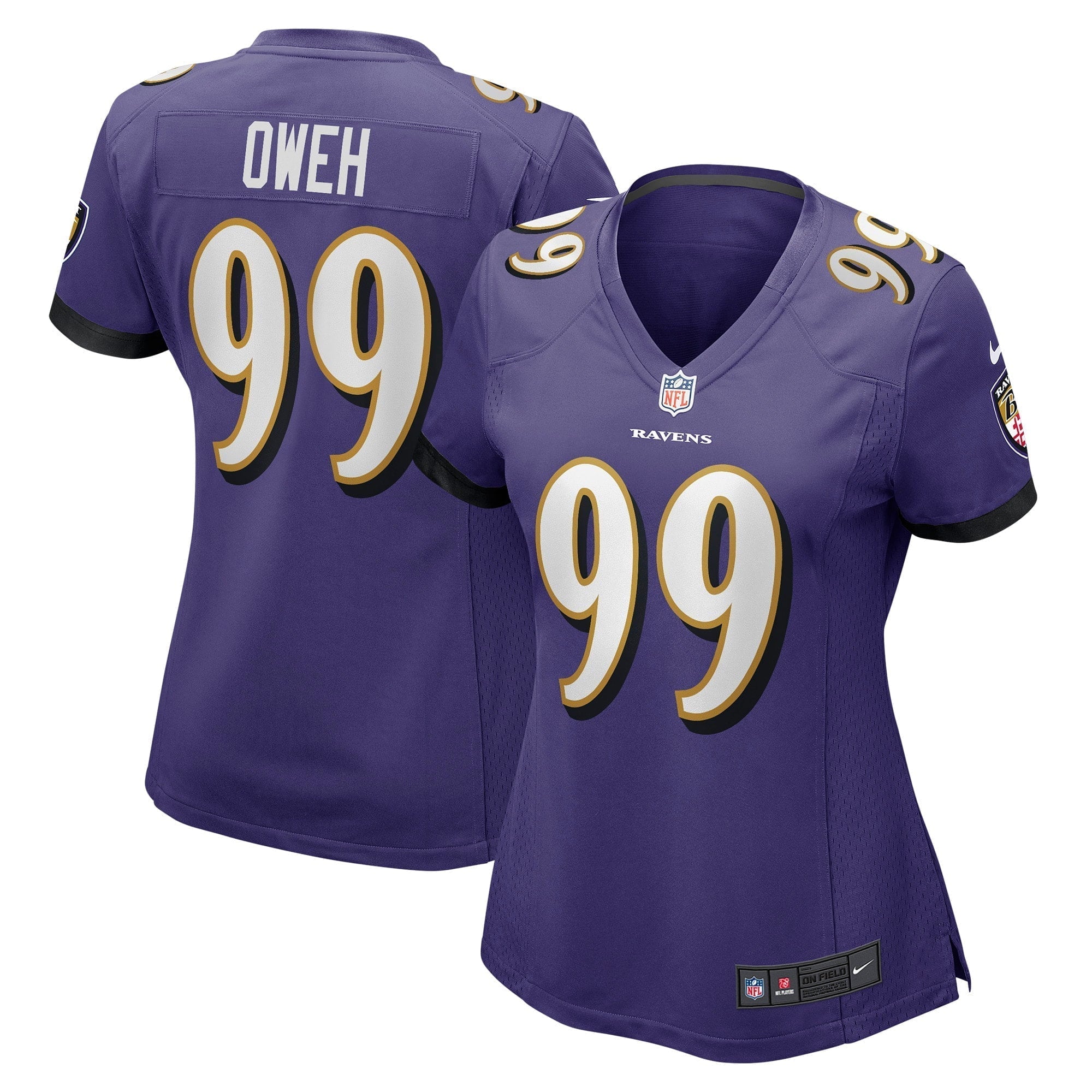 Women s Nike Odafe Oweh Purple Baltimore Ravens Game Jersey
