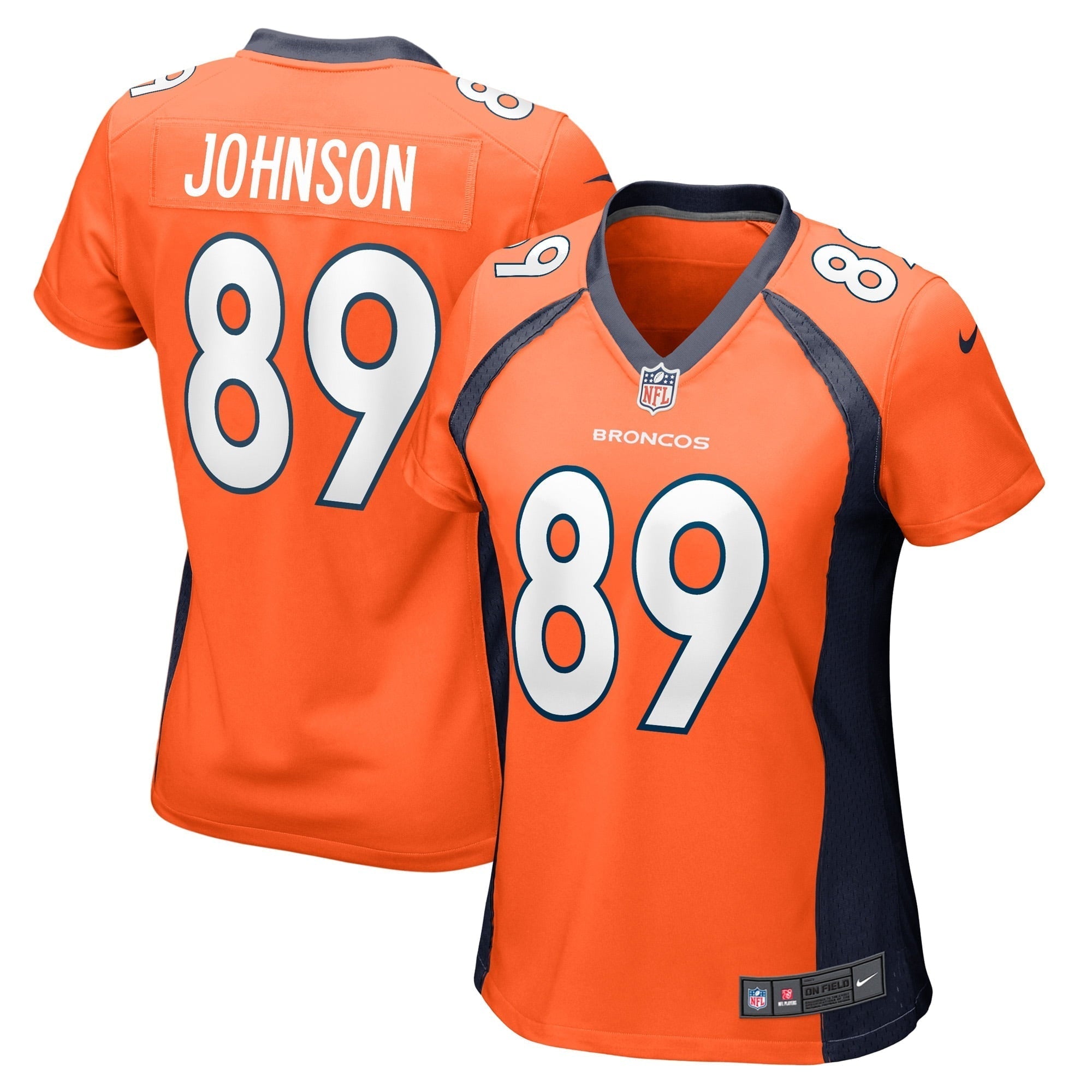 Women s Nike Brandon Johnson Orange Denver Broncos Game Player Jersey