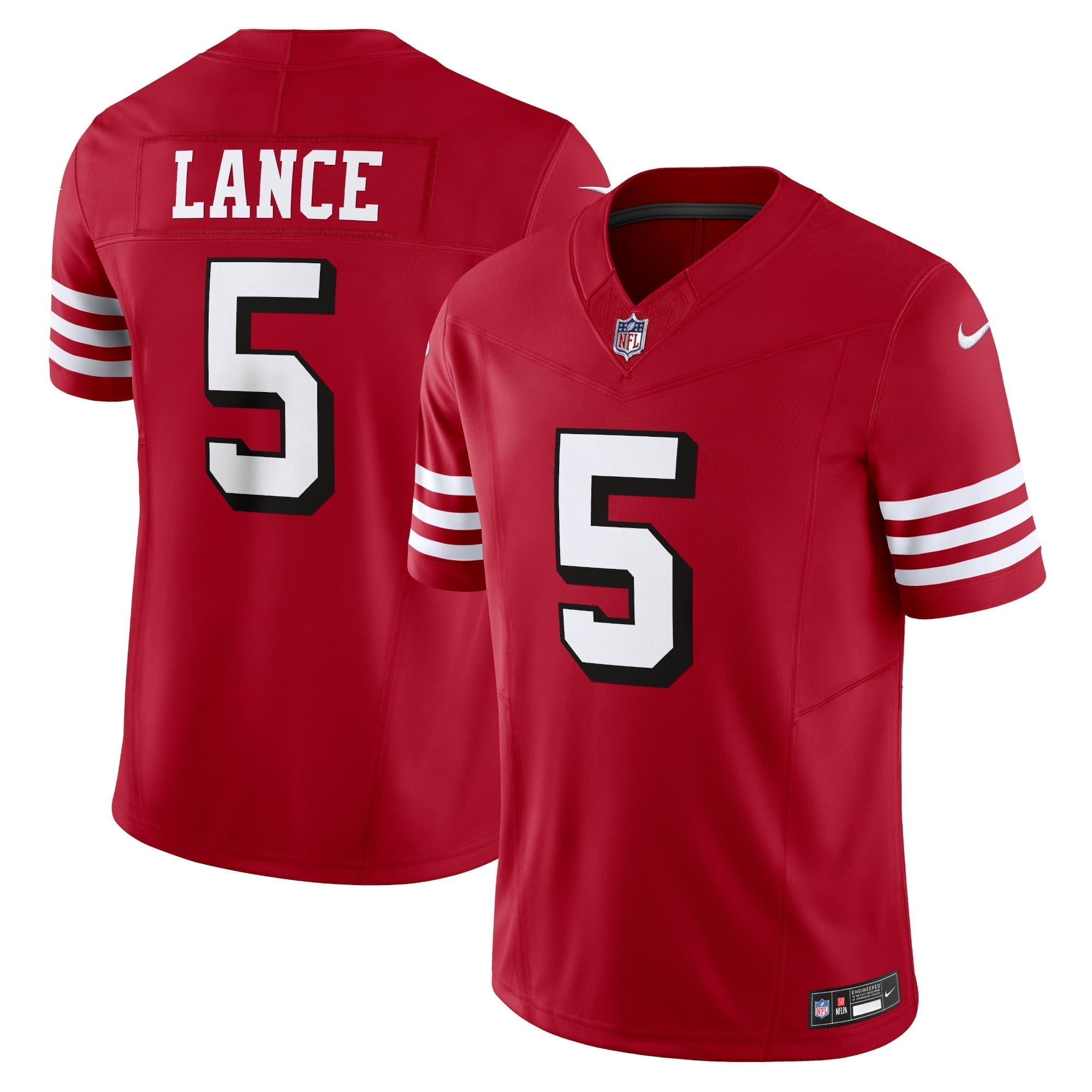 Men s Nike Trey Lance Scarlet San Francisco 49ers Vapor F.U.S.E. Limited Jersey