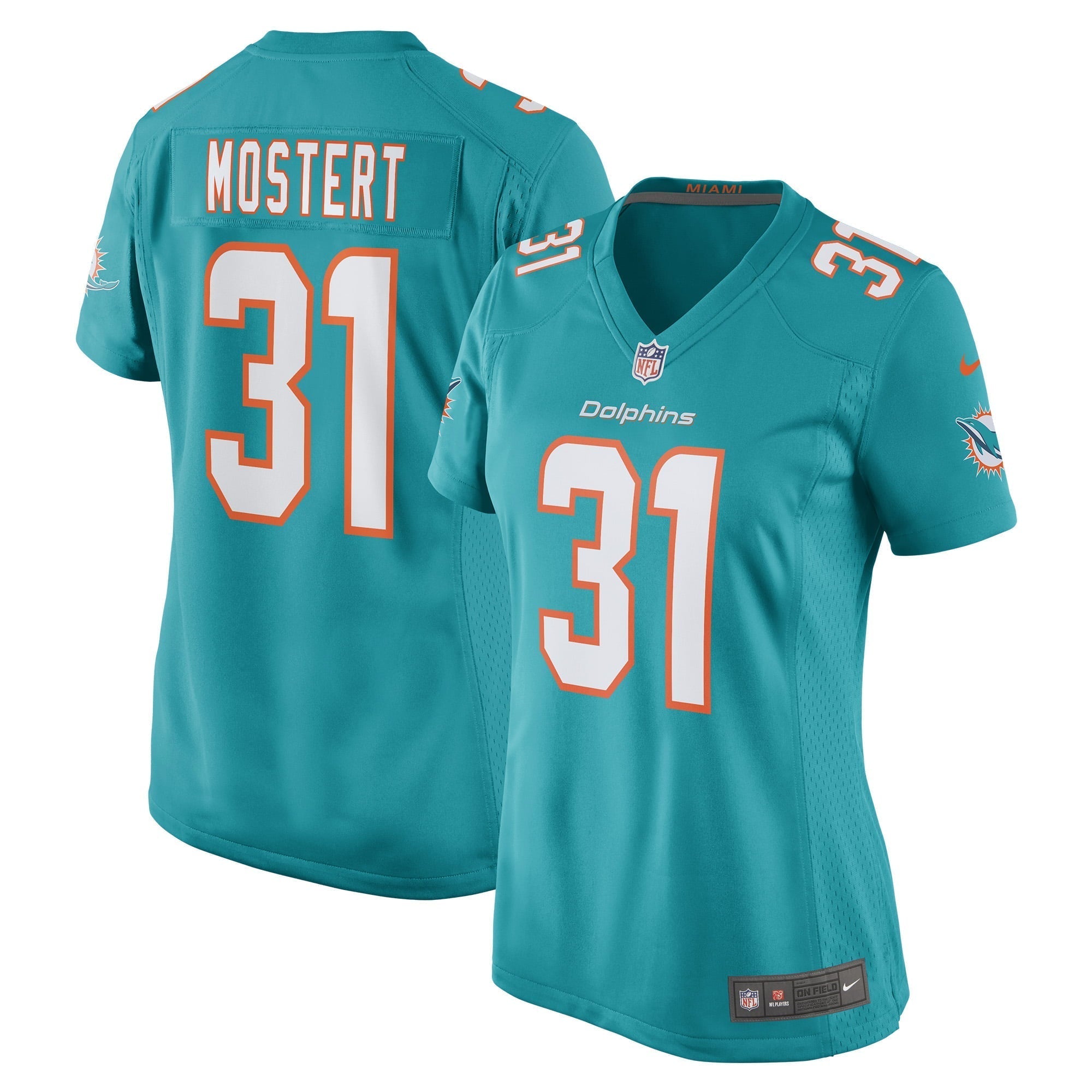 Women s Nike Raheem Mostert Aqua Miami Dolphins Game Jersey