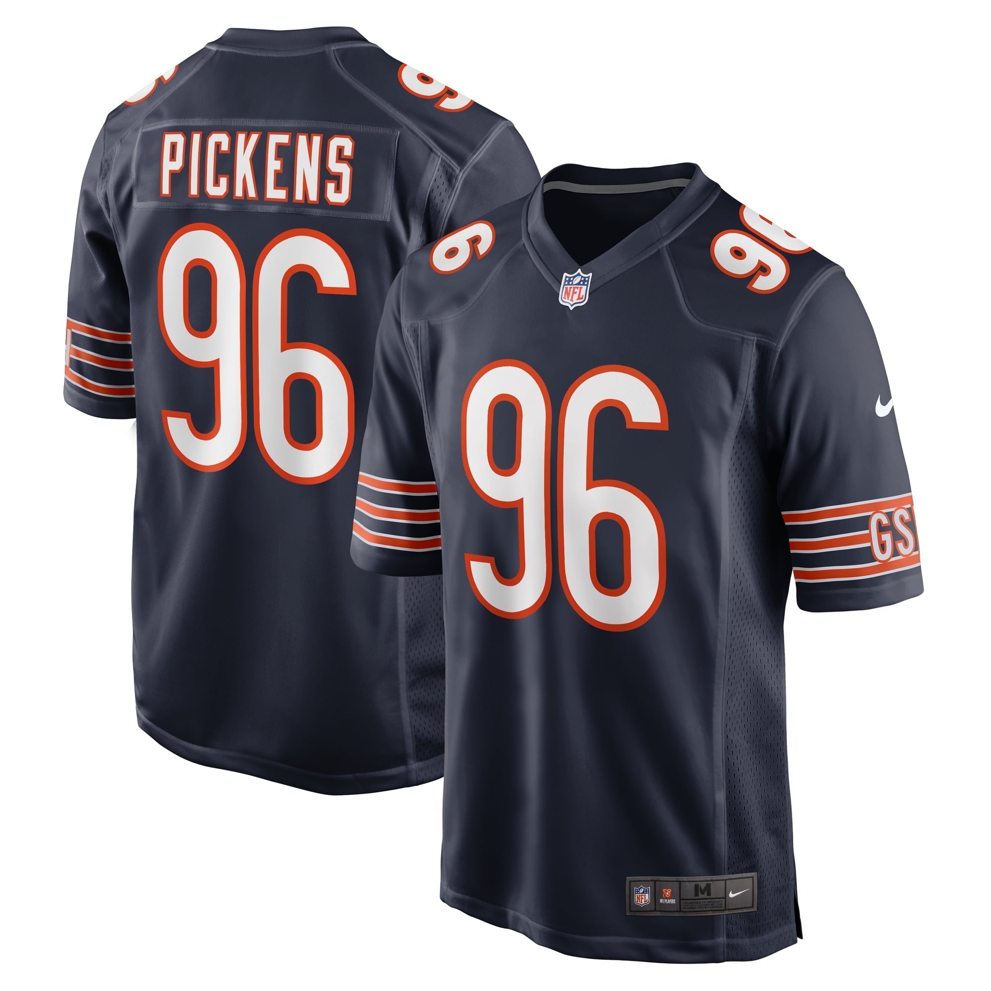 Men s Nike Zacch Pickens Navy Chicago Bears Team Game Jersey