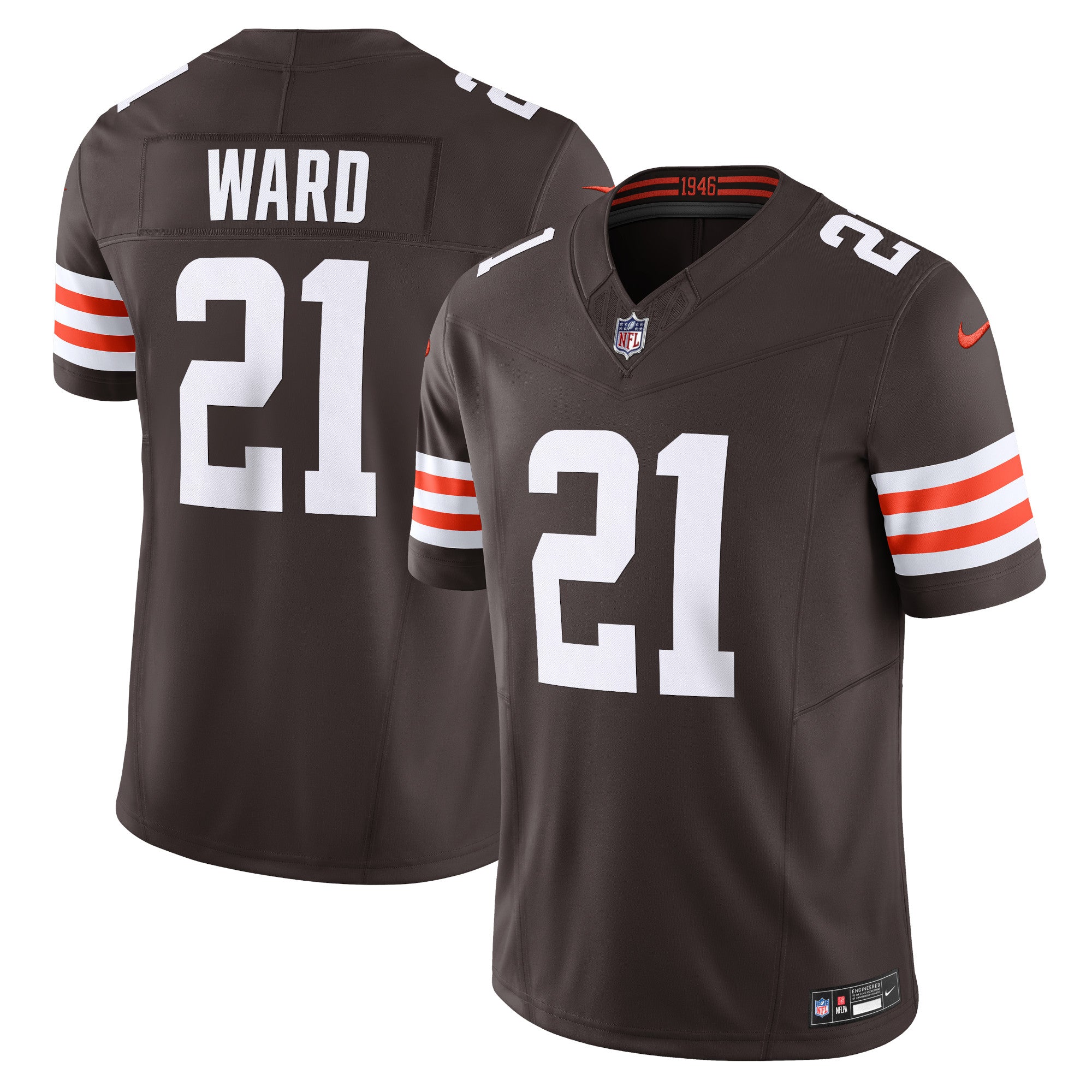Men s Nike Denzel Ward Brown Cleveland Browns Vapor F.U.S.E. Limited Jersey