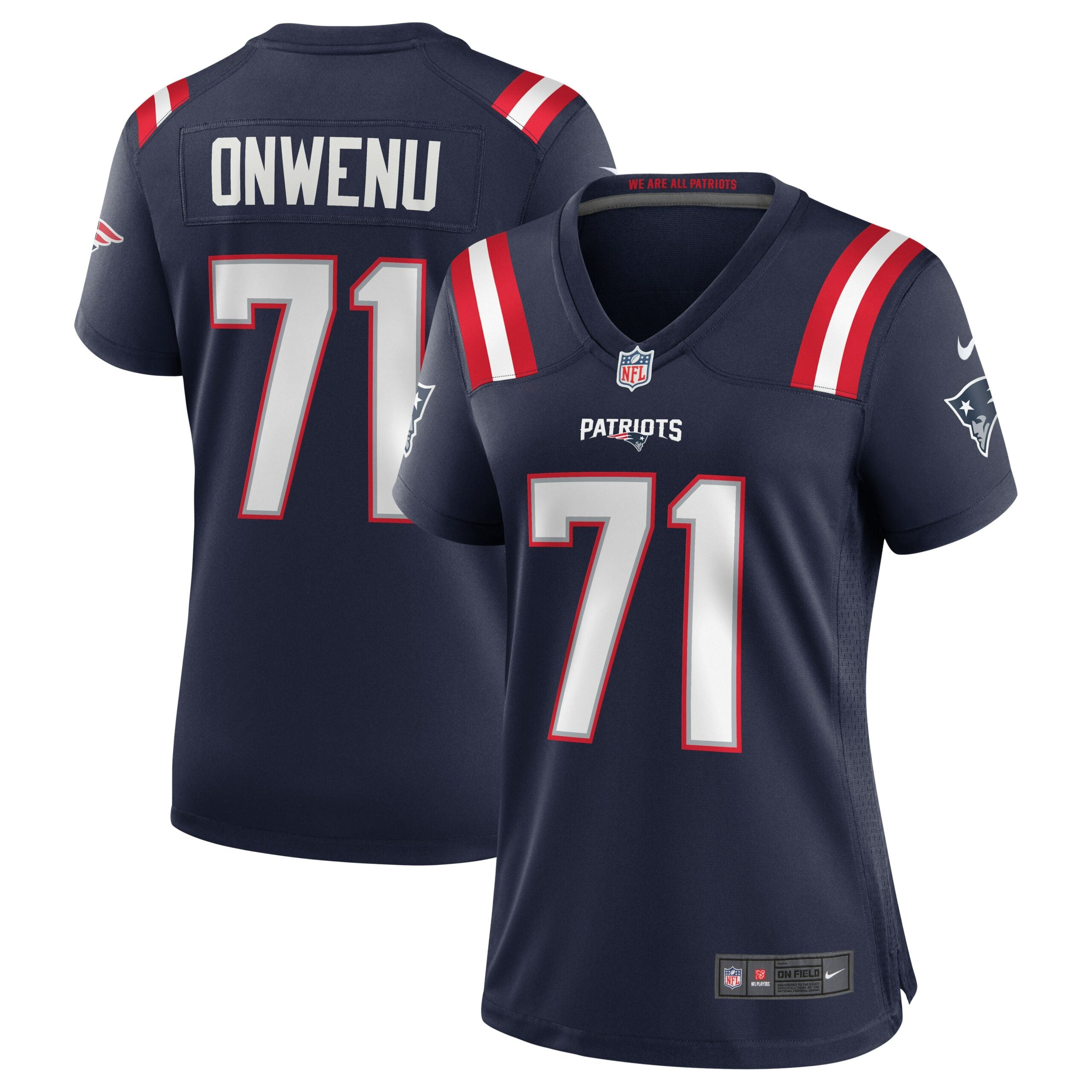 Mike Onwenu New England Patriots Nike Women s Team Game Jersey   Navy