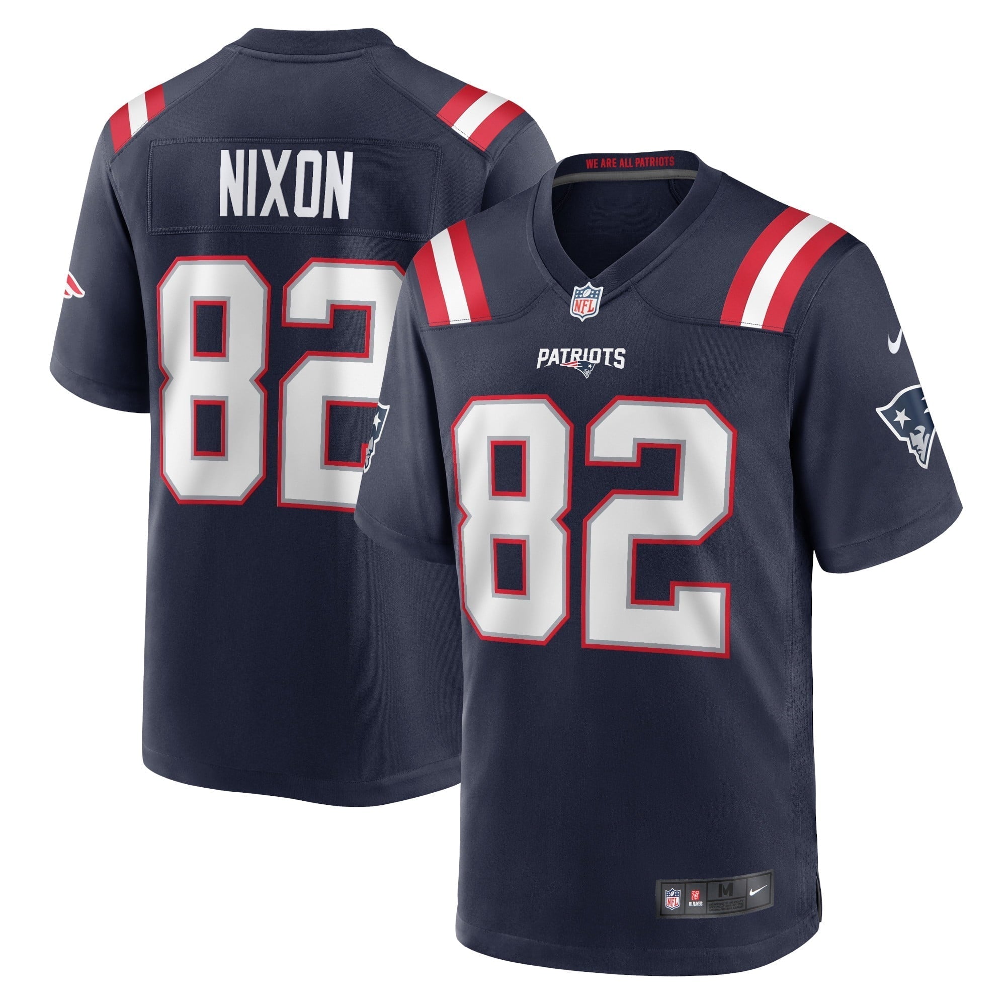 Men s Nike Tre Nixon Navy New England Patriots Player Game Jersey