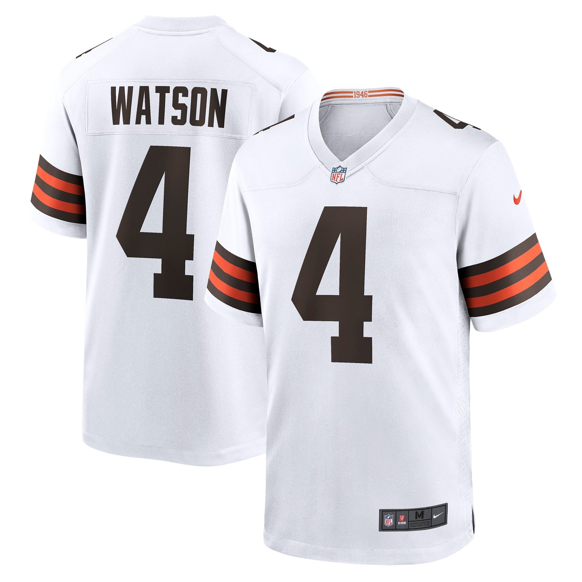 Men s Nike Deshaun Watson White Cleveland Browns Game Jersey