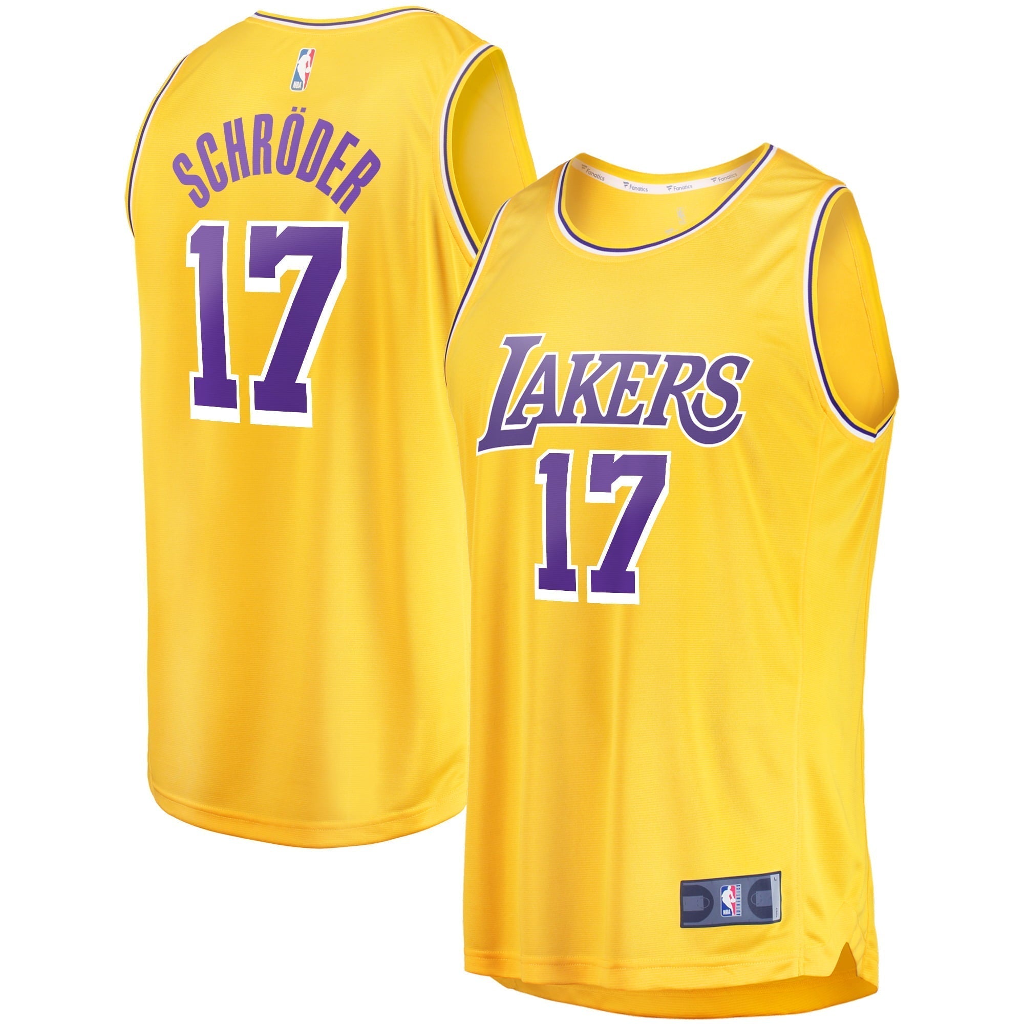 Men's Fanatics Branded Dennis Schroder Gold Los Angeles Lakers Fast Break Player Jersey - Icon Edition