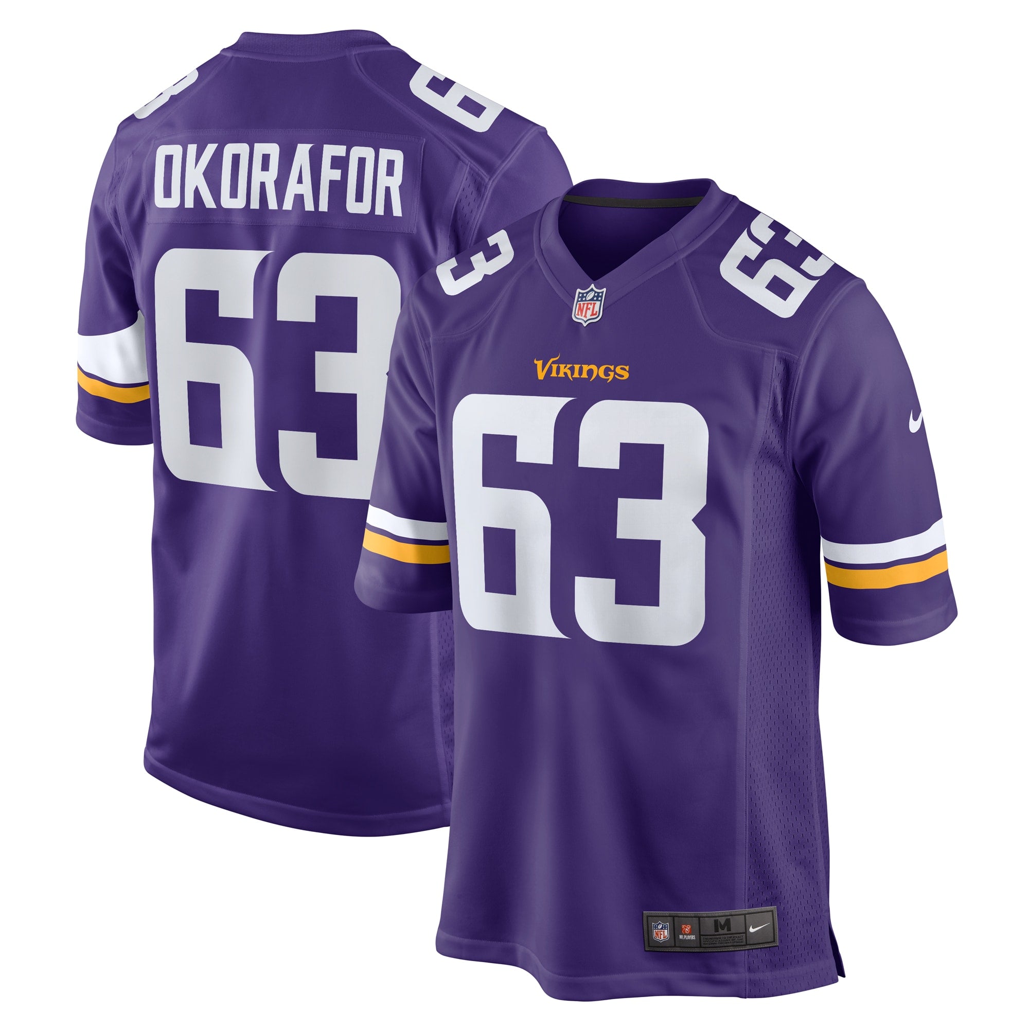 Chim Okorafor Minnesota Vikings Nike Team Game Jersey   Purple