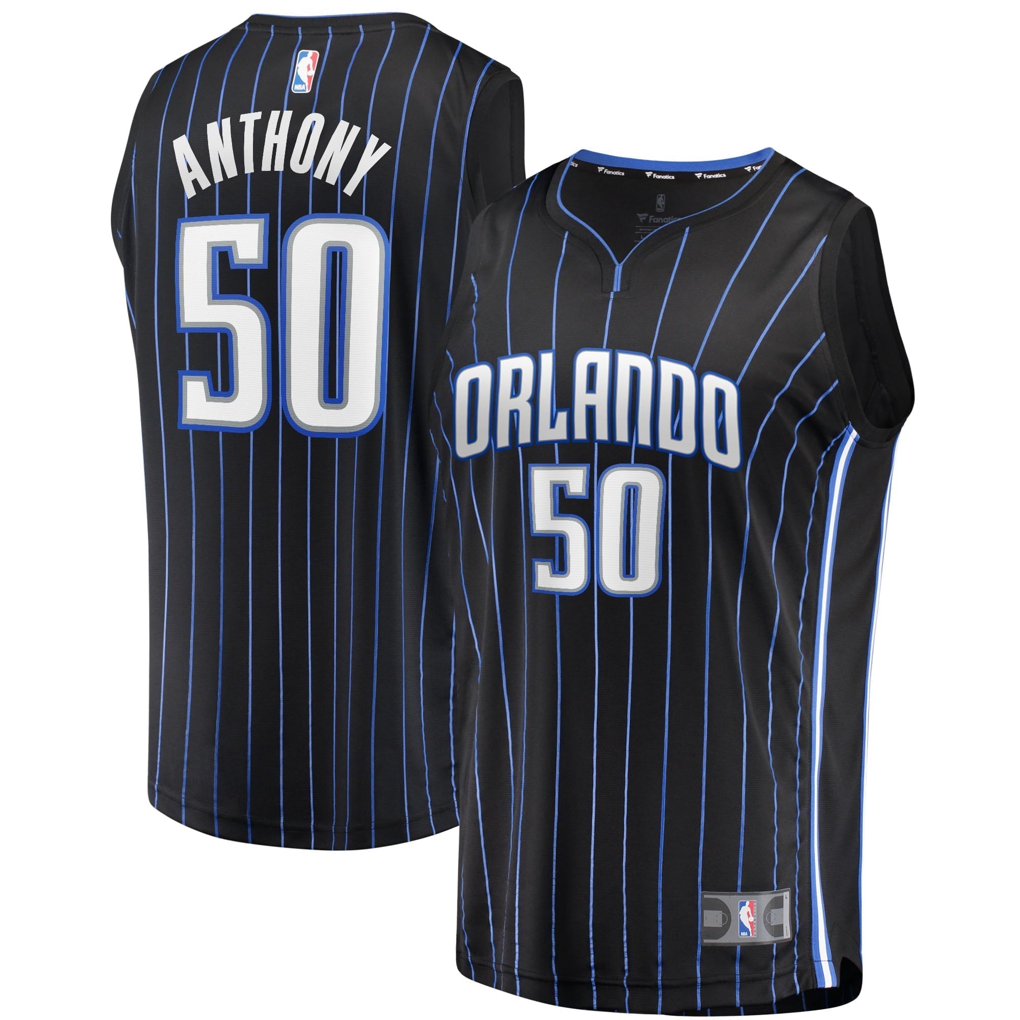 Men's Fanatics Branded Cole Anthony Black Orlando Magic 2021/22 Fast Break Replica Jersey - Icon Edition