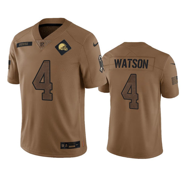 Men s Cleveland Browns Deshaun Watson 2023 Brown Salute To Service Limited Stitched Jersey