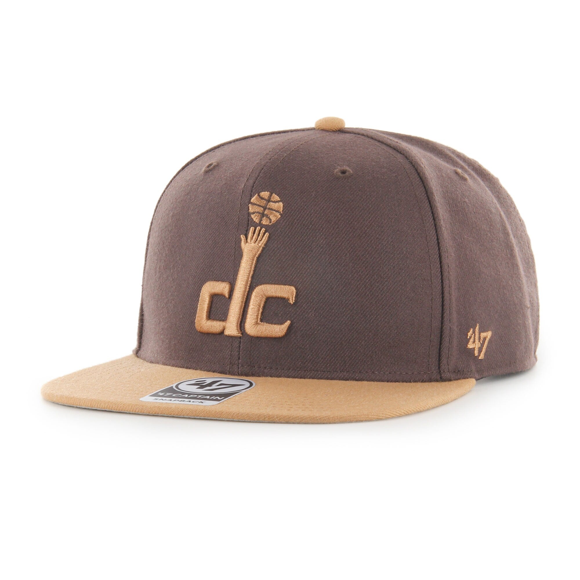 Washington Wizards '47 No Shot Two-Tone Captain Snapback Hat - Brown
