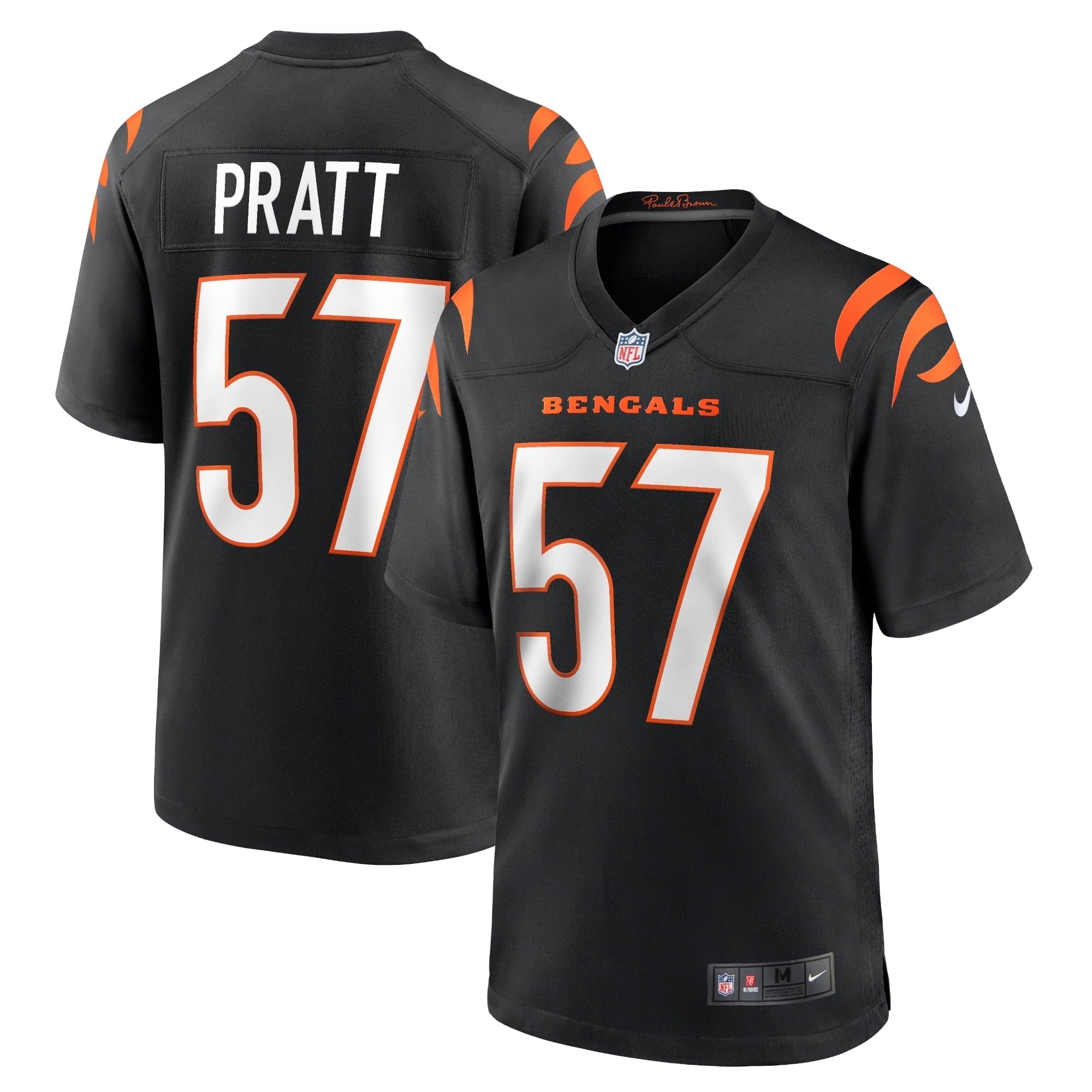 Men s Nike Germaine Pratt Black Cincinnati Bengals Game Jersey