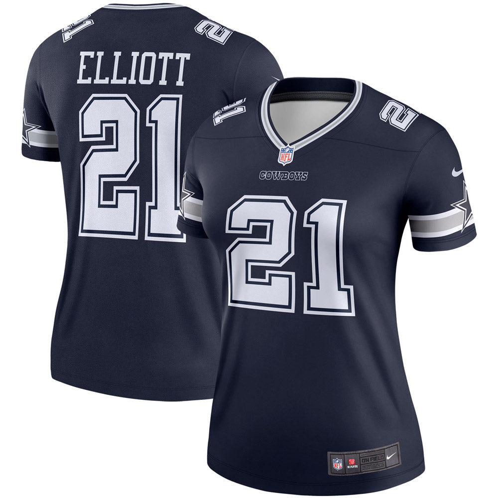 Women s Dallas Cowboys Ezekiel Elliott Legend Player Jersey Navy