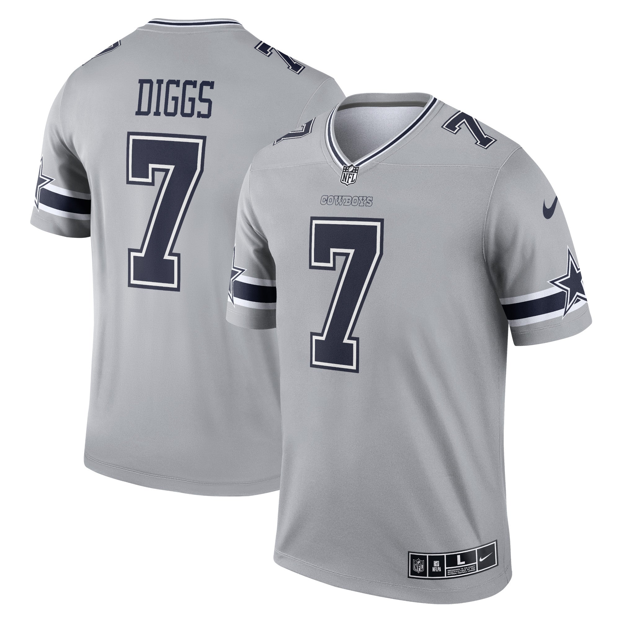Trevon Diggs Dallas Cowboys Nike Inverted Legend Jersey   Gray