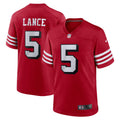 Men s Nike Trey Lance Scarlet San Francisco 49ers Alternate Game Jersey