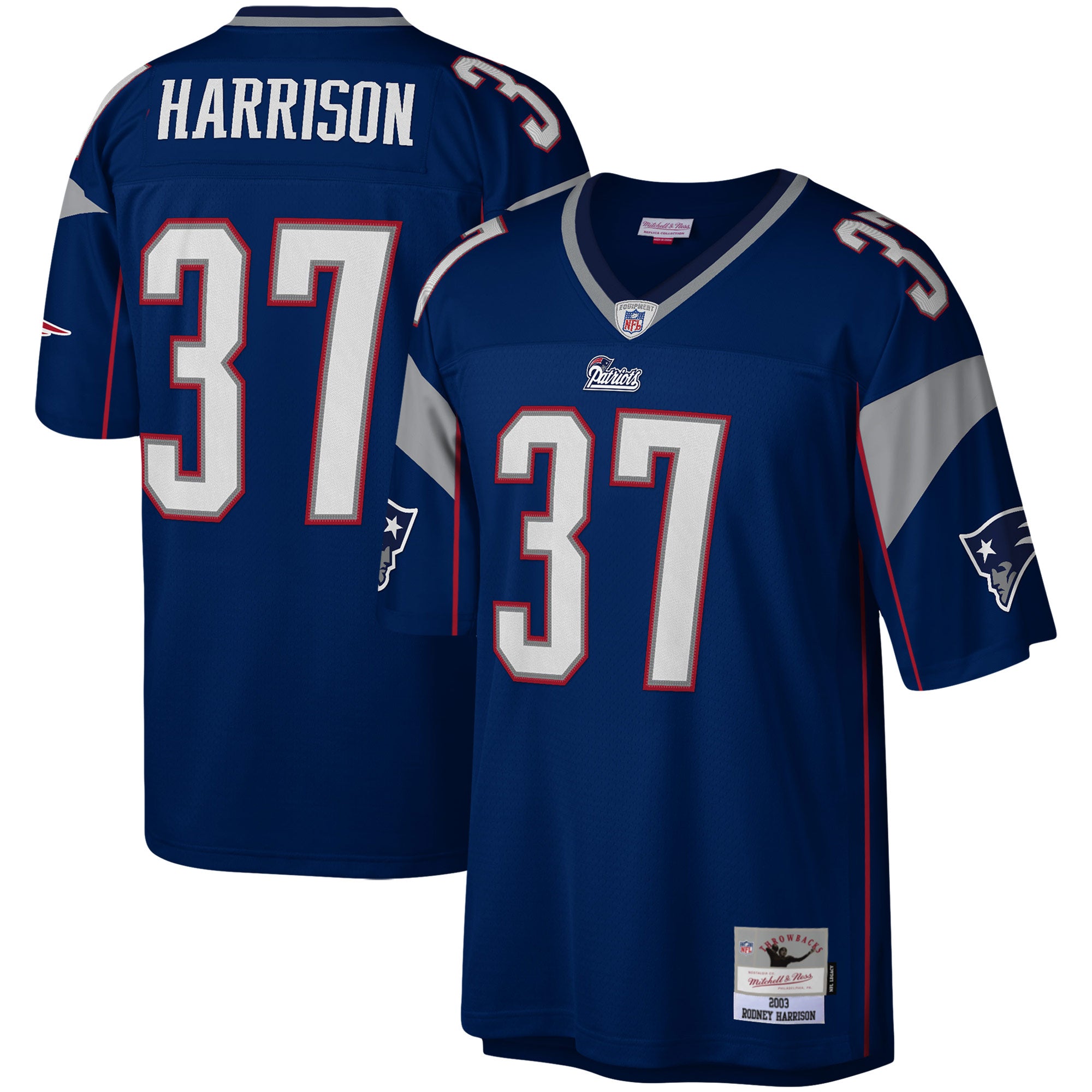 Rodney Harrison New England Patriots Mitchell   Ness Legacy Replica Jersey   Navy