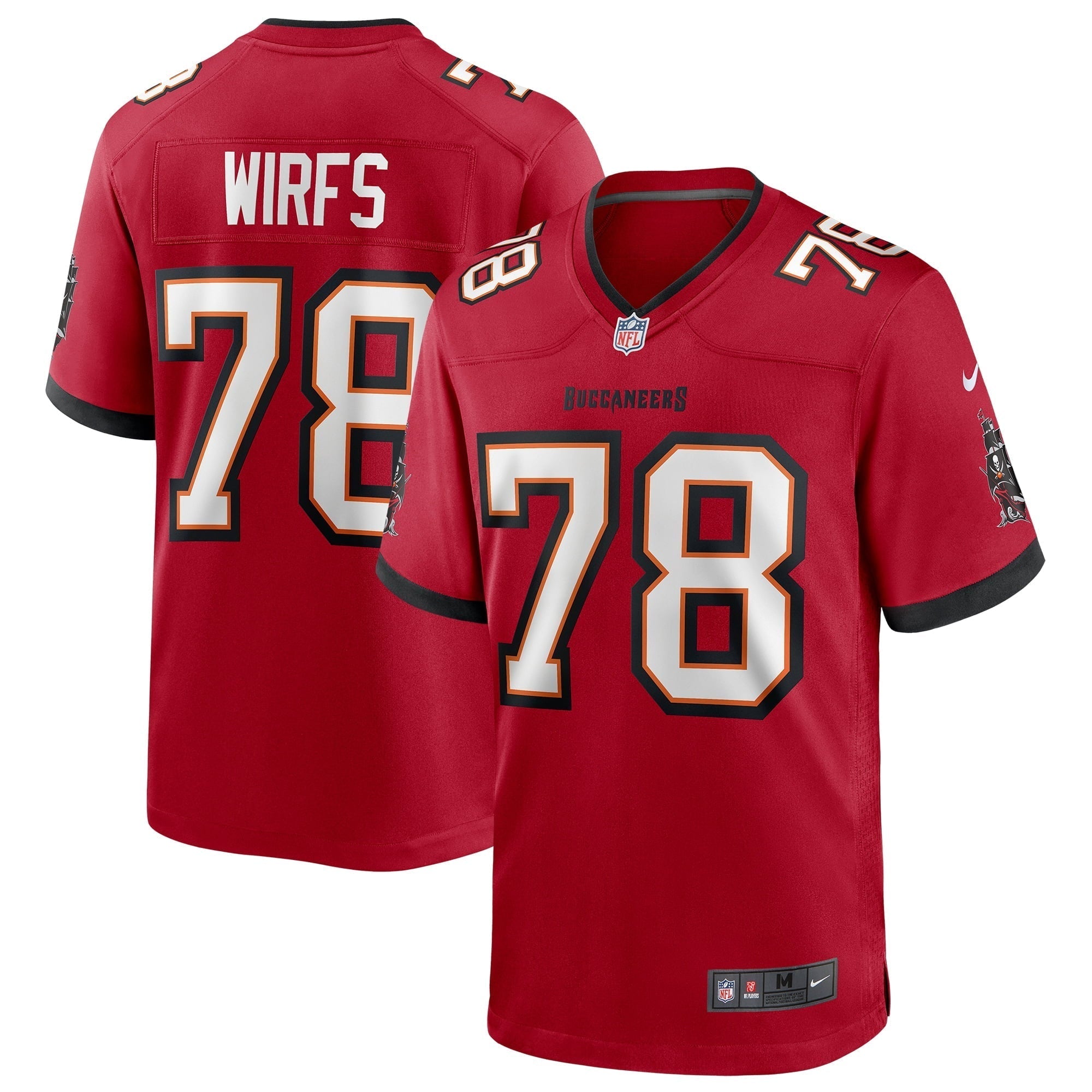 Men s Nike Tristan Wirfs Red Tampa Bay Buccaneers Player Game Jersey