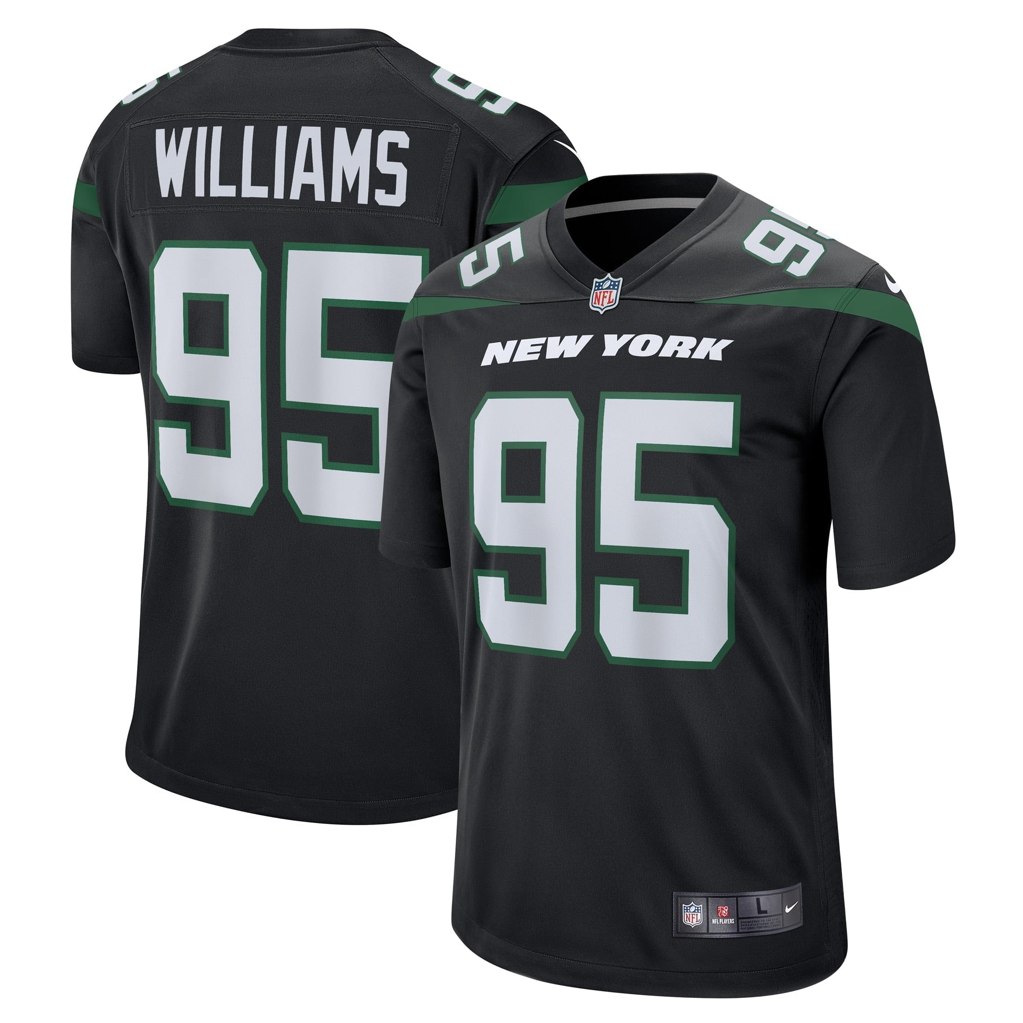 Men s Nike Quinnen Williams Stealth Black New York Jets Alternate Game Player Jersey