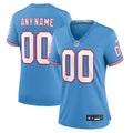 Tennessee Titans Nike Women s Oilers Throwback Custom Game Jersey   Light Blue