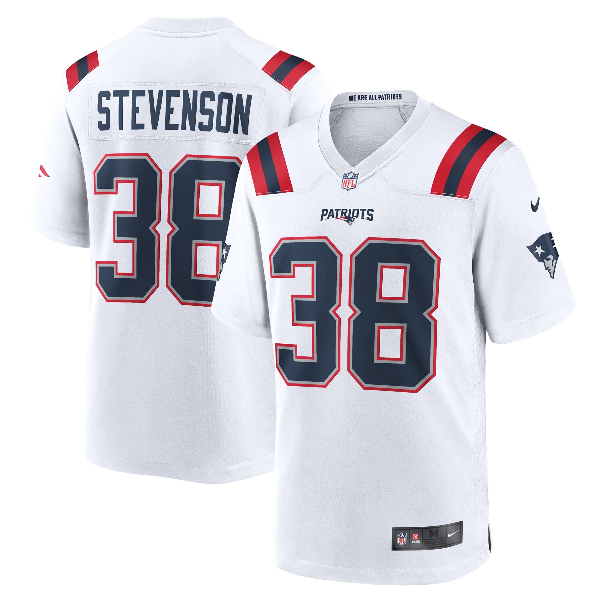 Rhamondre Stevenson New England Patriots Nike Game Player Jersey   White