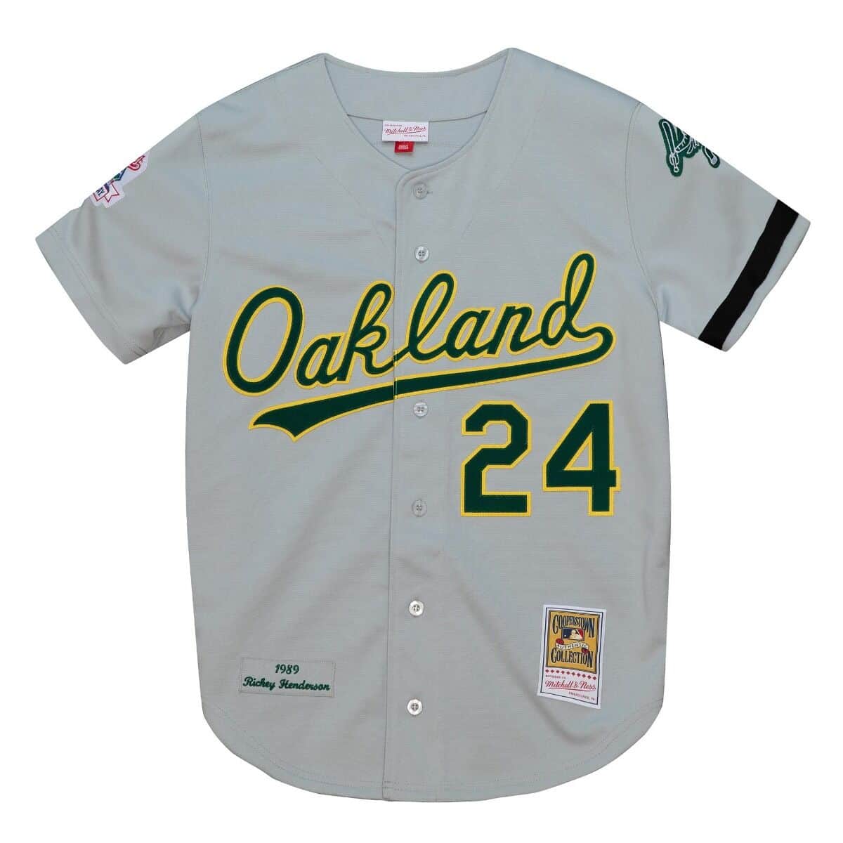 Authentic Jersey Oakland Athletics Road World Series 1989 Rickey Henderson
