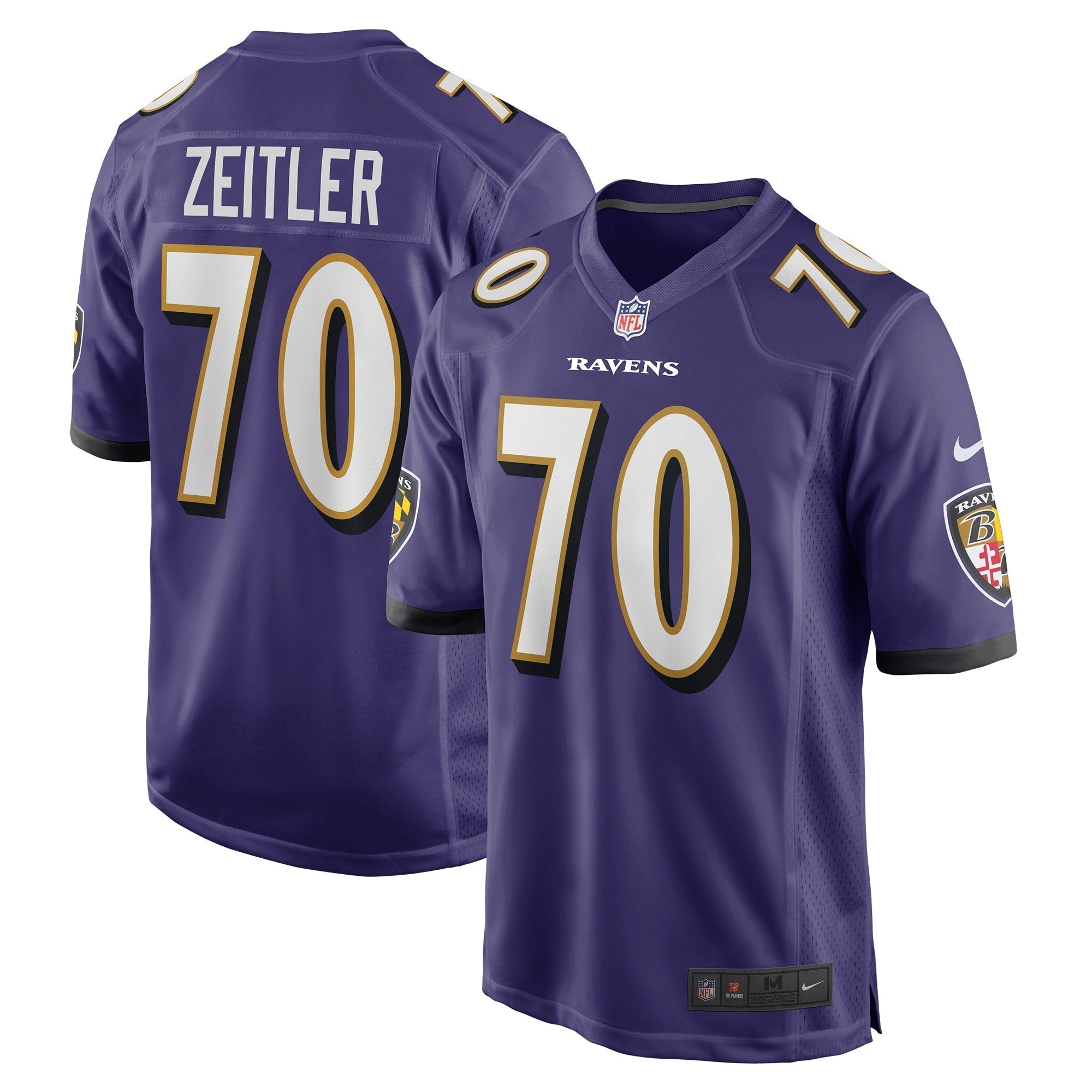 Men s Nike Kevin Zeitler Purple Baltimore Ravens Game Jersey