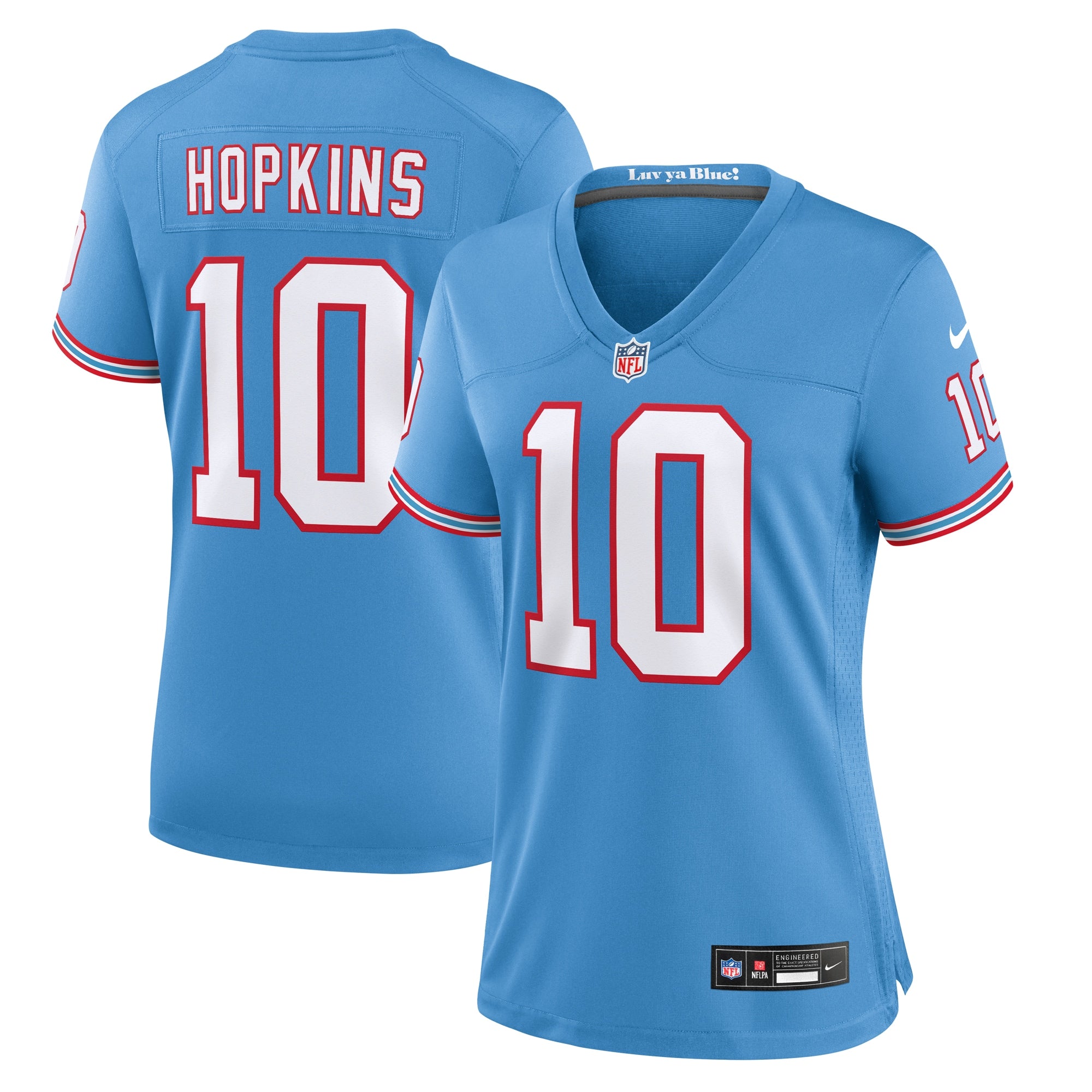 DeAndre Hopkins Tennessee Titans Nike Women s Oilers Throwback Player Game Jersey   Light Blue