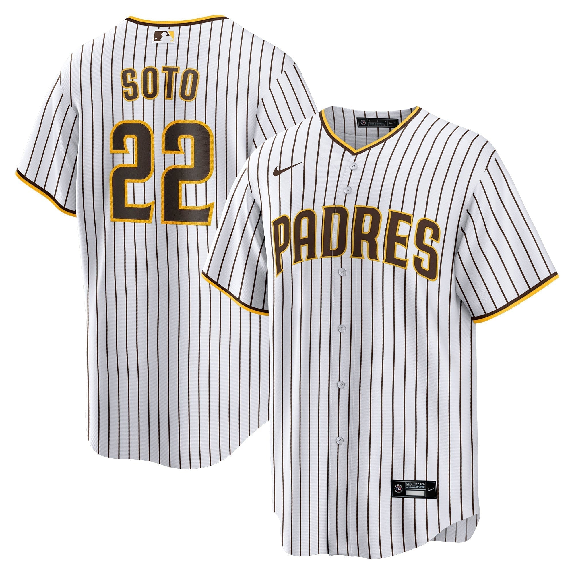 Men's Nike Juan Soto White/Brown San Diego Padres Home Replica Player Jersey