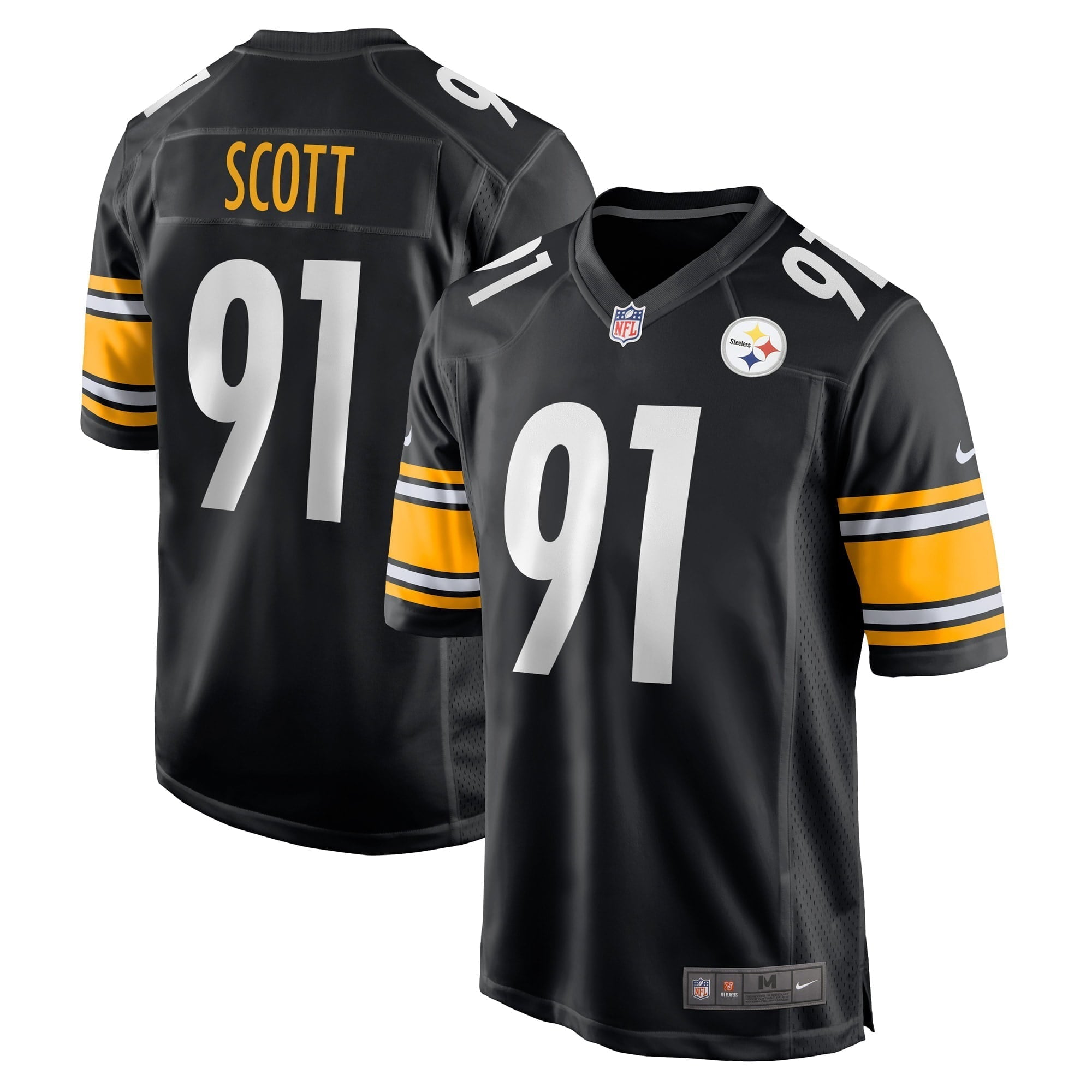 Men s Nike Delontae Scott Black Pittsburgh Steelers Game Player Jersey