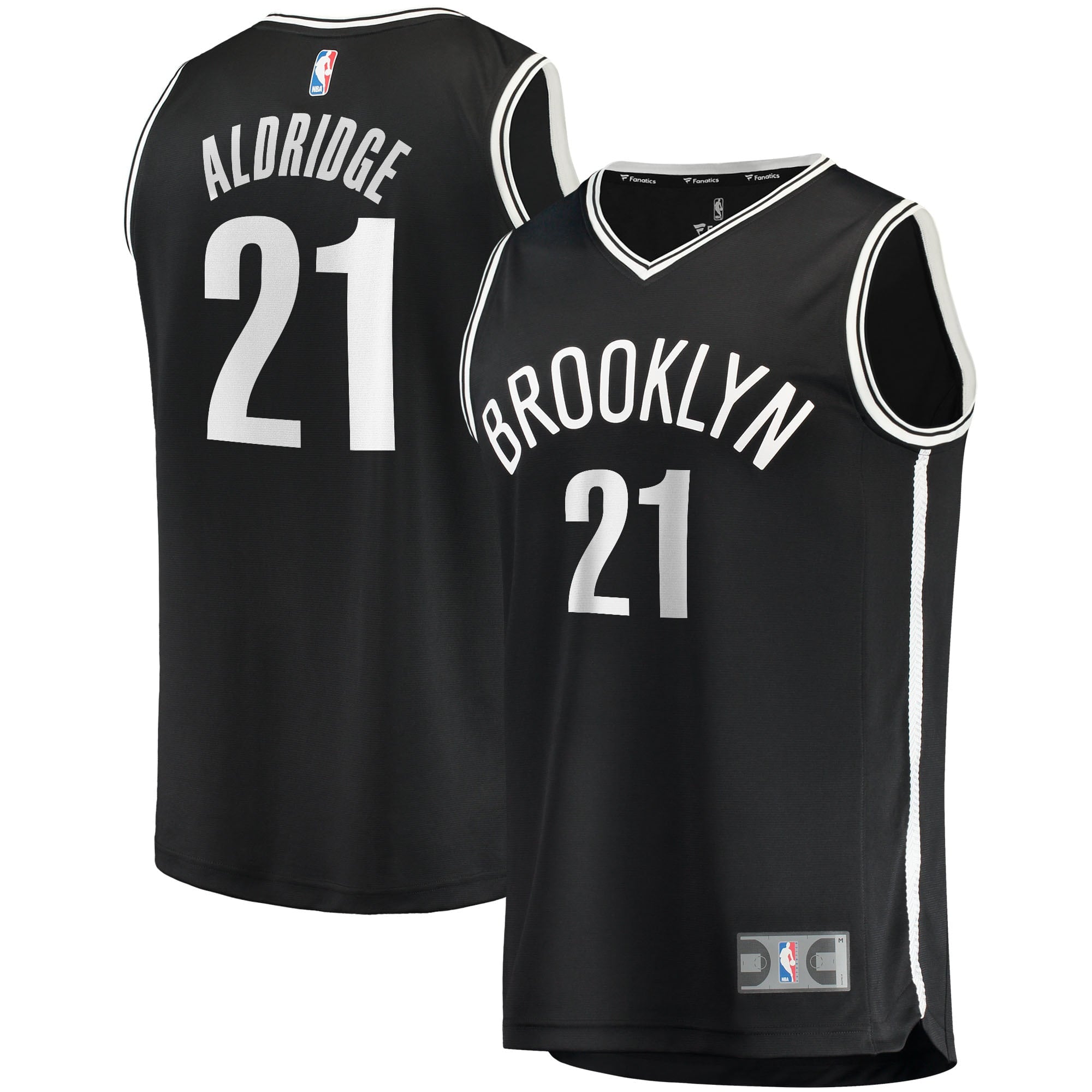 Youth Fanatics Branded LaMarcus Aldridge Black Brooklyn Nets 2021/22 Fast Break Replica Jersey - Icon Edition