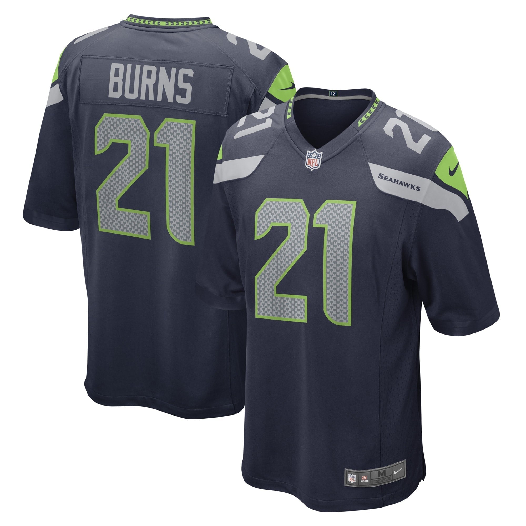 Men s Nike Artie Burns College Navy Seattle Seahawks Game Player Jersey