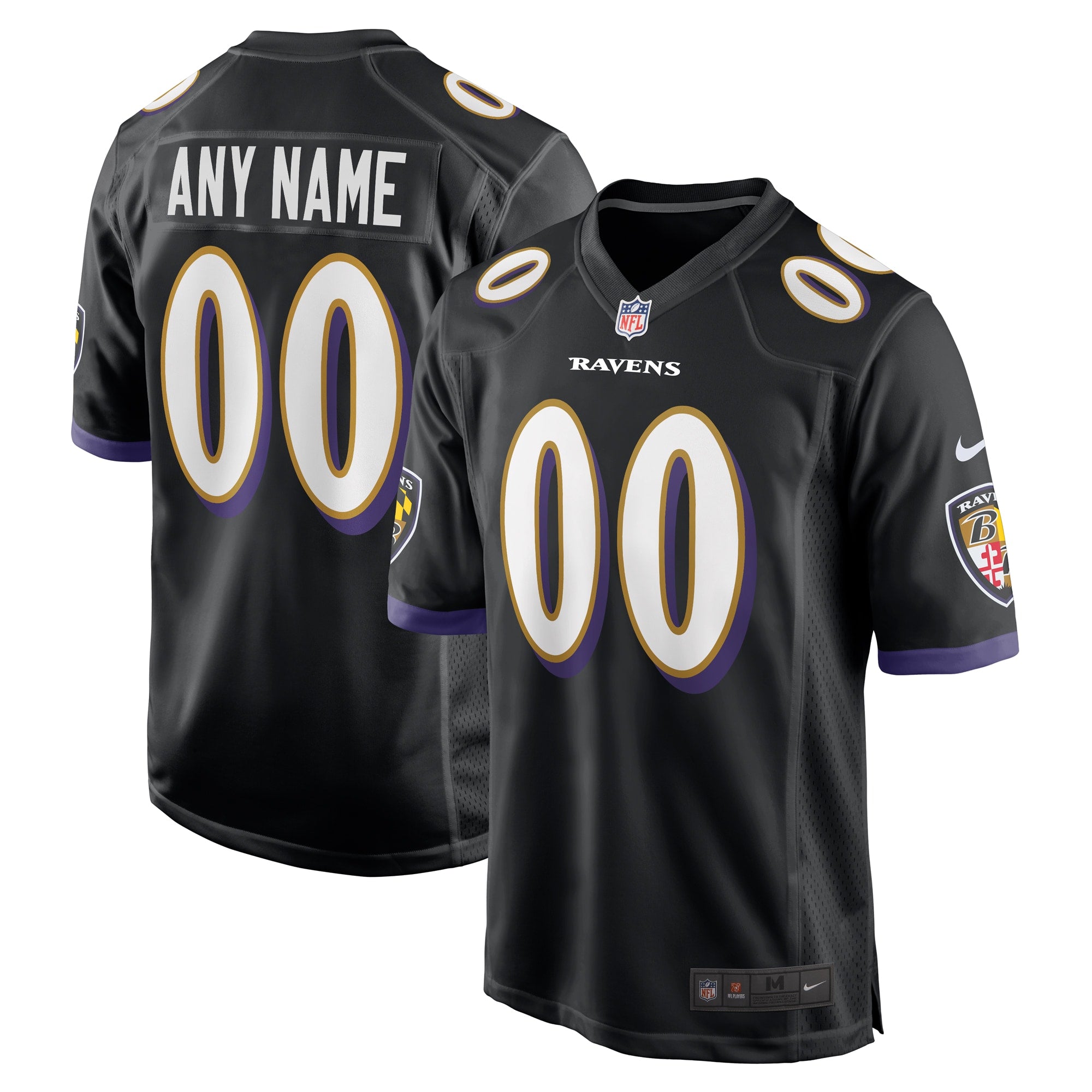 Baltimore Ravens Nike Youth Game Custom Jersey   Black