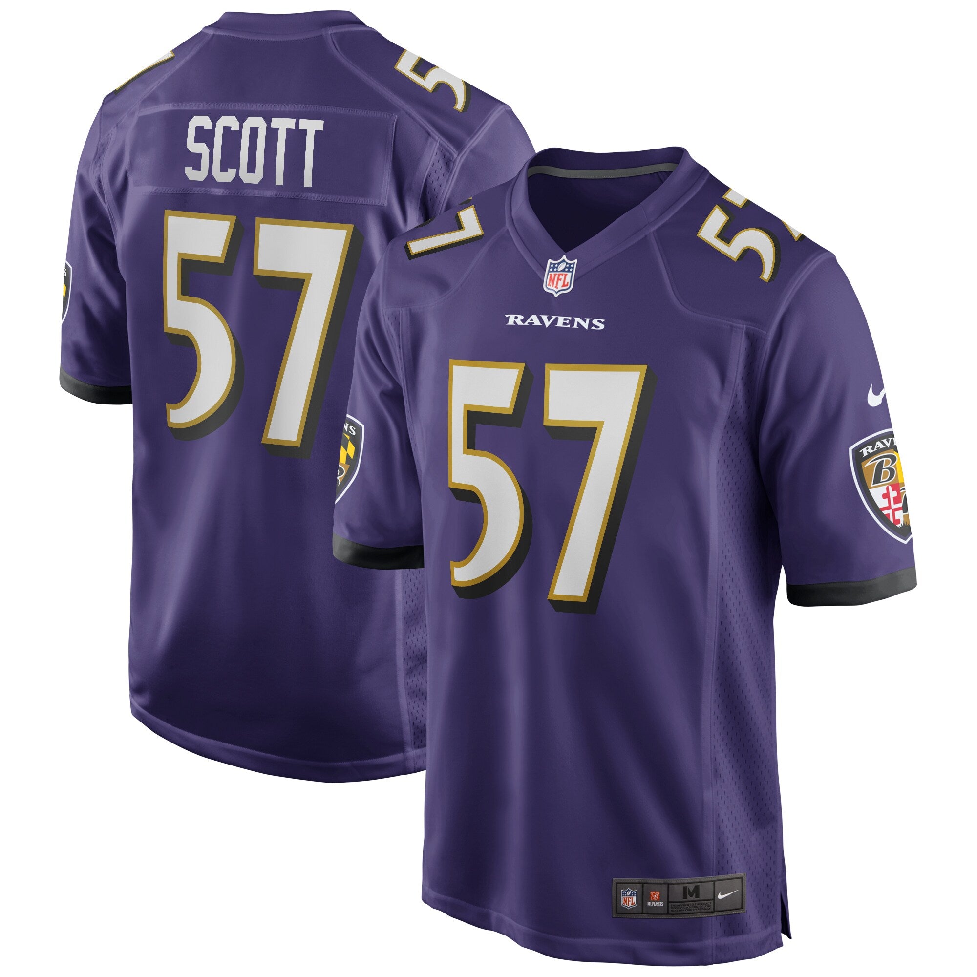 Bart Scott Baltimore Ravens Nike Game Retired Player Jersey   Purple