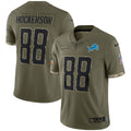 T.J. Hockenson Detroit Lions Nike 2022 Salute To Service Limited Jersey   Olive