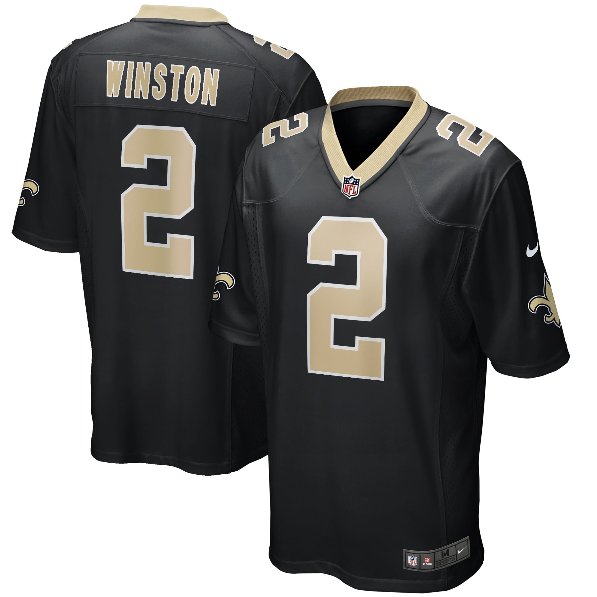 Men s Nike Jameis Winston Black New Orleans Saints Game Jersey