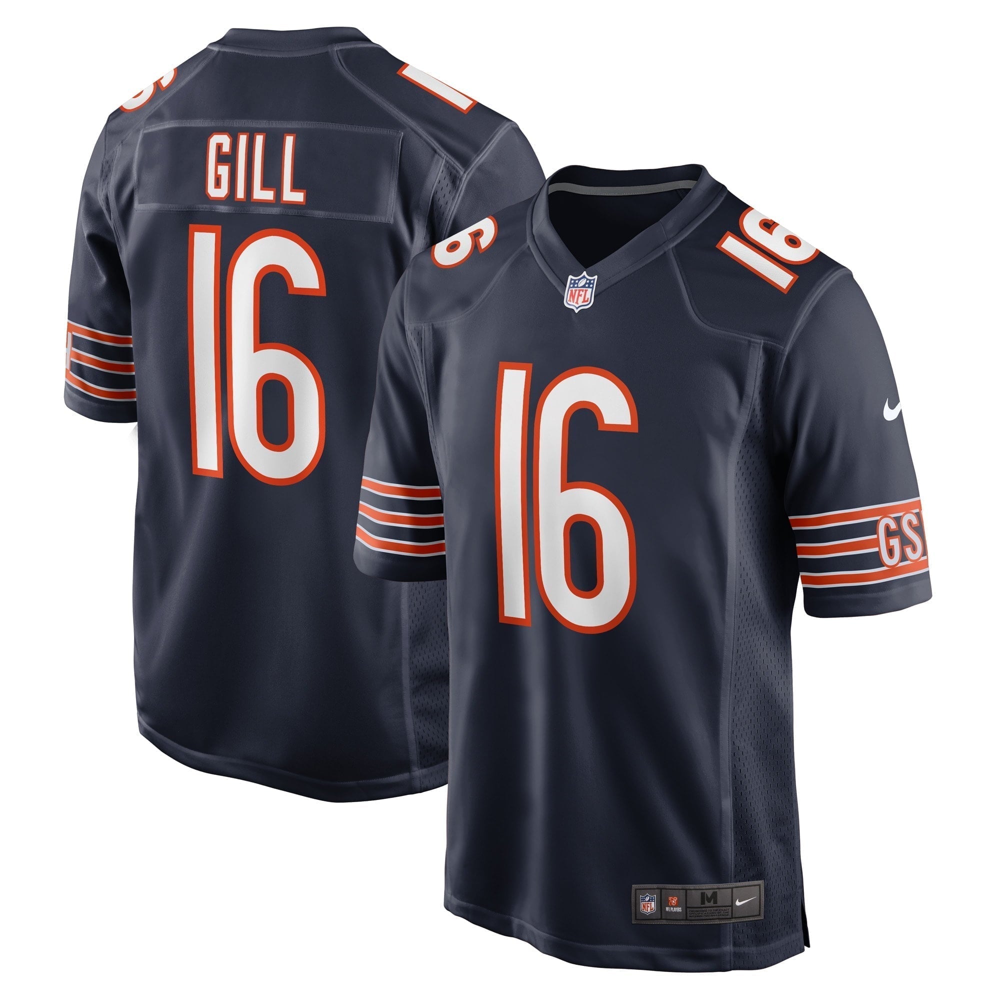Men s Nike Trenton Gill Navy Chicago Bears Game Player Jersey