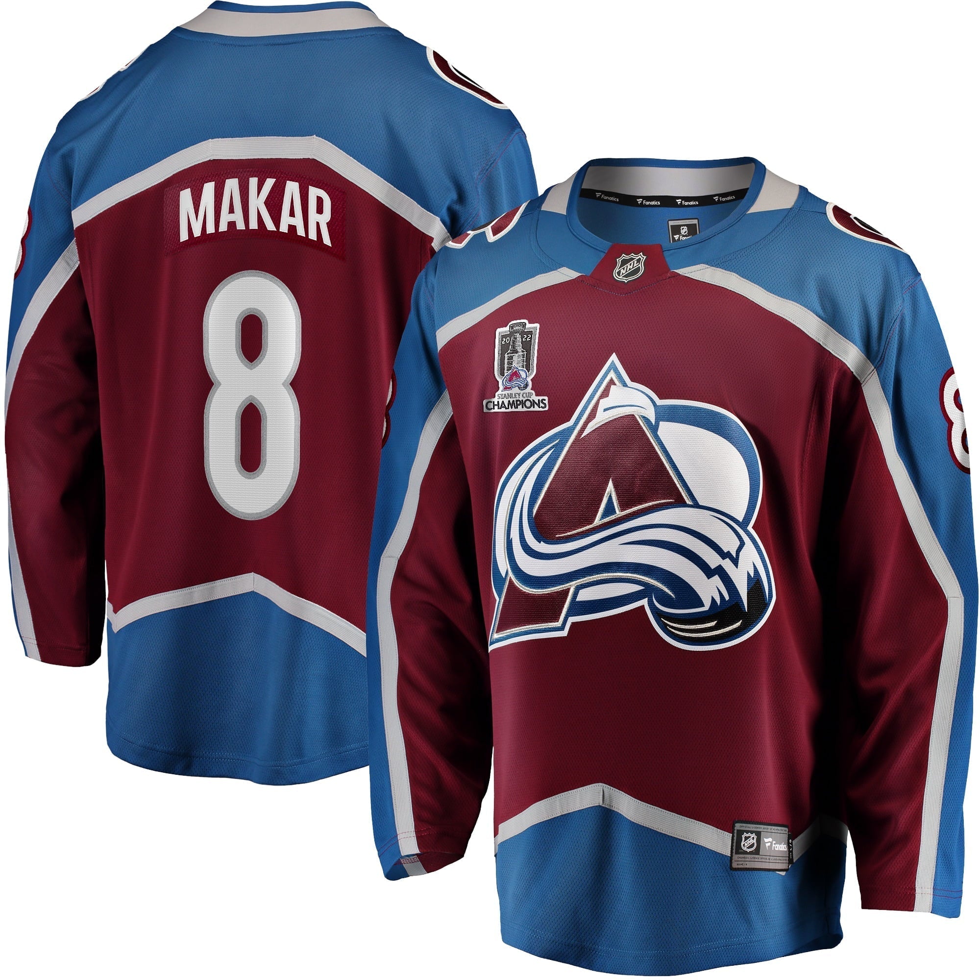 Men's Fanatics Branded Cale Makar Burgundy Colorado Avalanche Home 2022 Stanley Cup Champions Breakaway Player Jersey