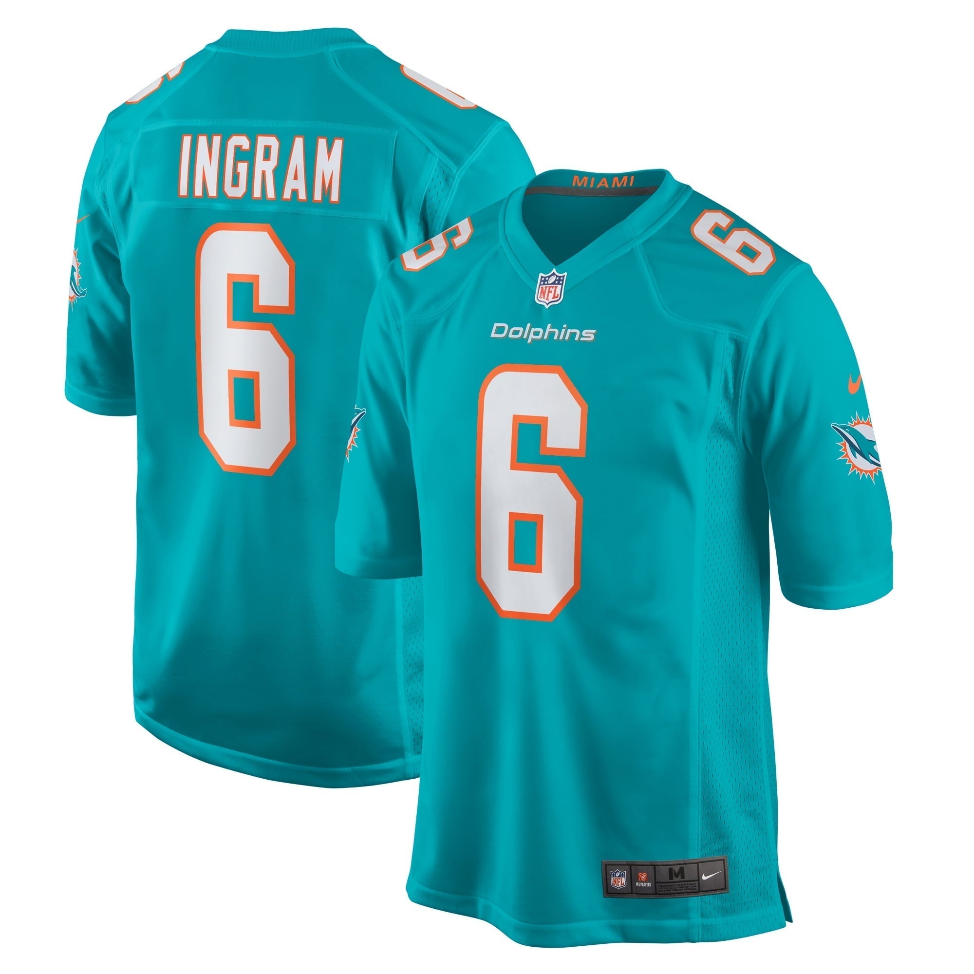 Men s Nike Melvin Ingram Aqua Miami Dolphins Home Game Player Jersey