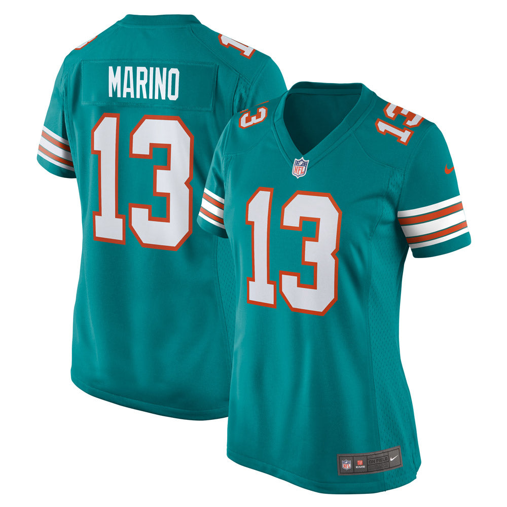 Women s Miami Dolphins Dan Marino Retired Player Jersey Aqua