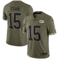 Bart Starr Green Bay Packers 2022 Salute To Service Retired Player Limited Jersey   Olive