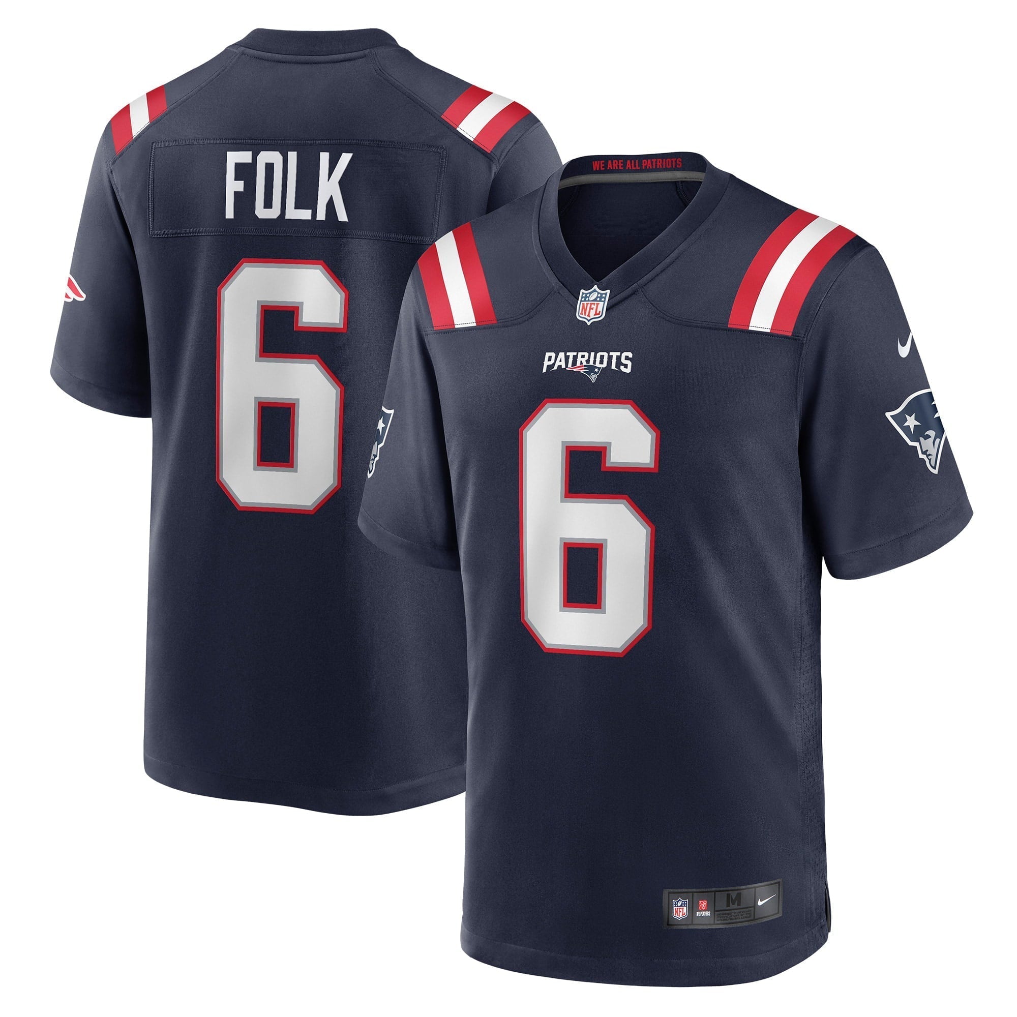 Men s Nike Nick Folk Navy New England Patriots Game Jersey